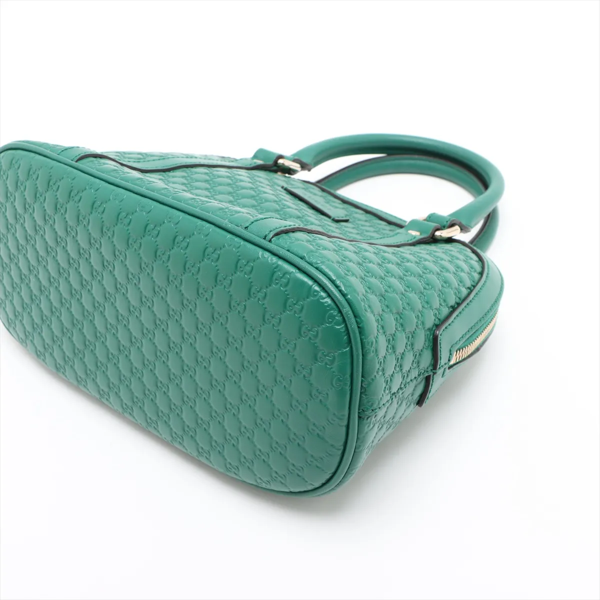 Microguccissima Leather 2-Way Handbag, Green, 449654 (Outlet) — view 3