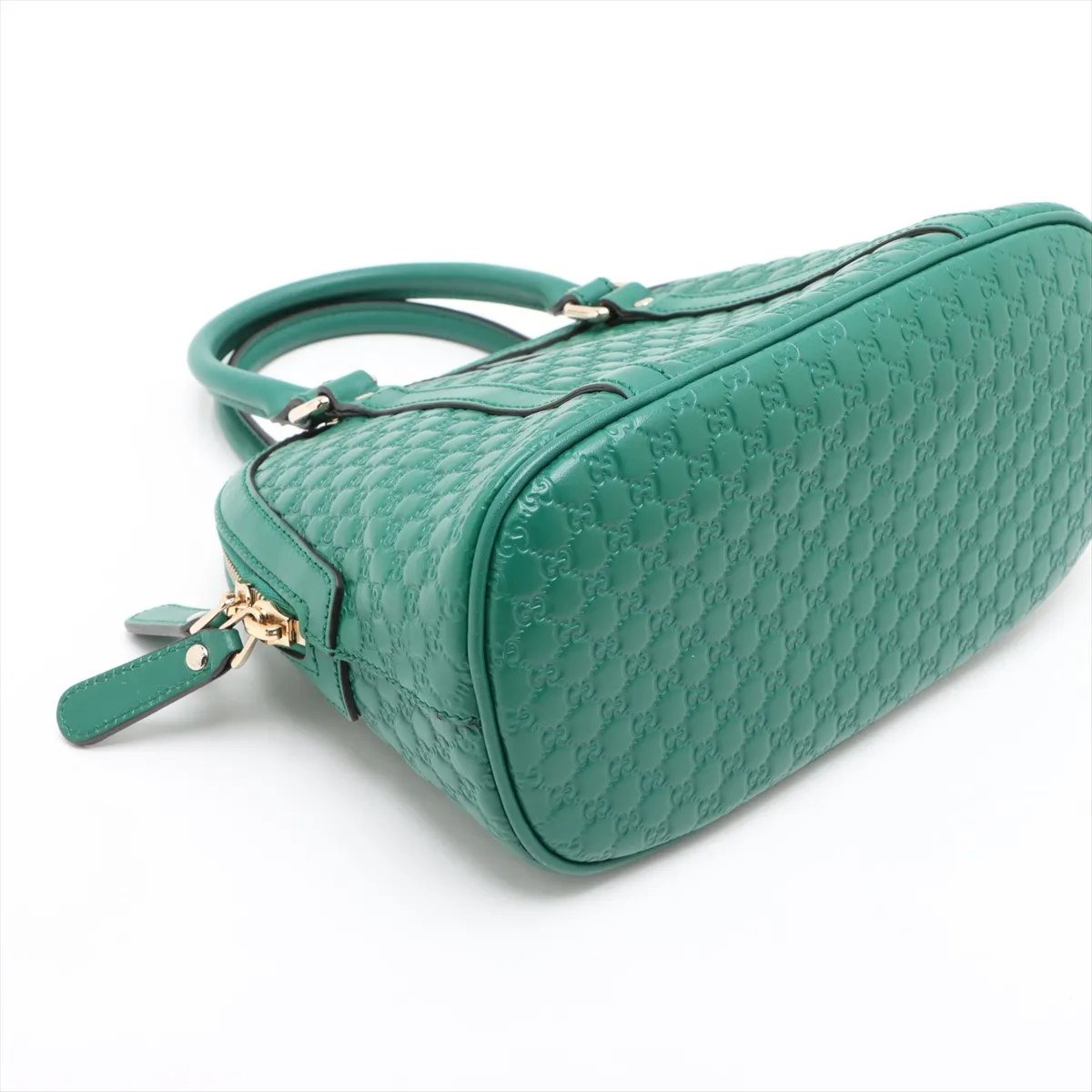 Microguccissima Leather 2-Way Handbag, Green, 449654 (Outlet) — view 4