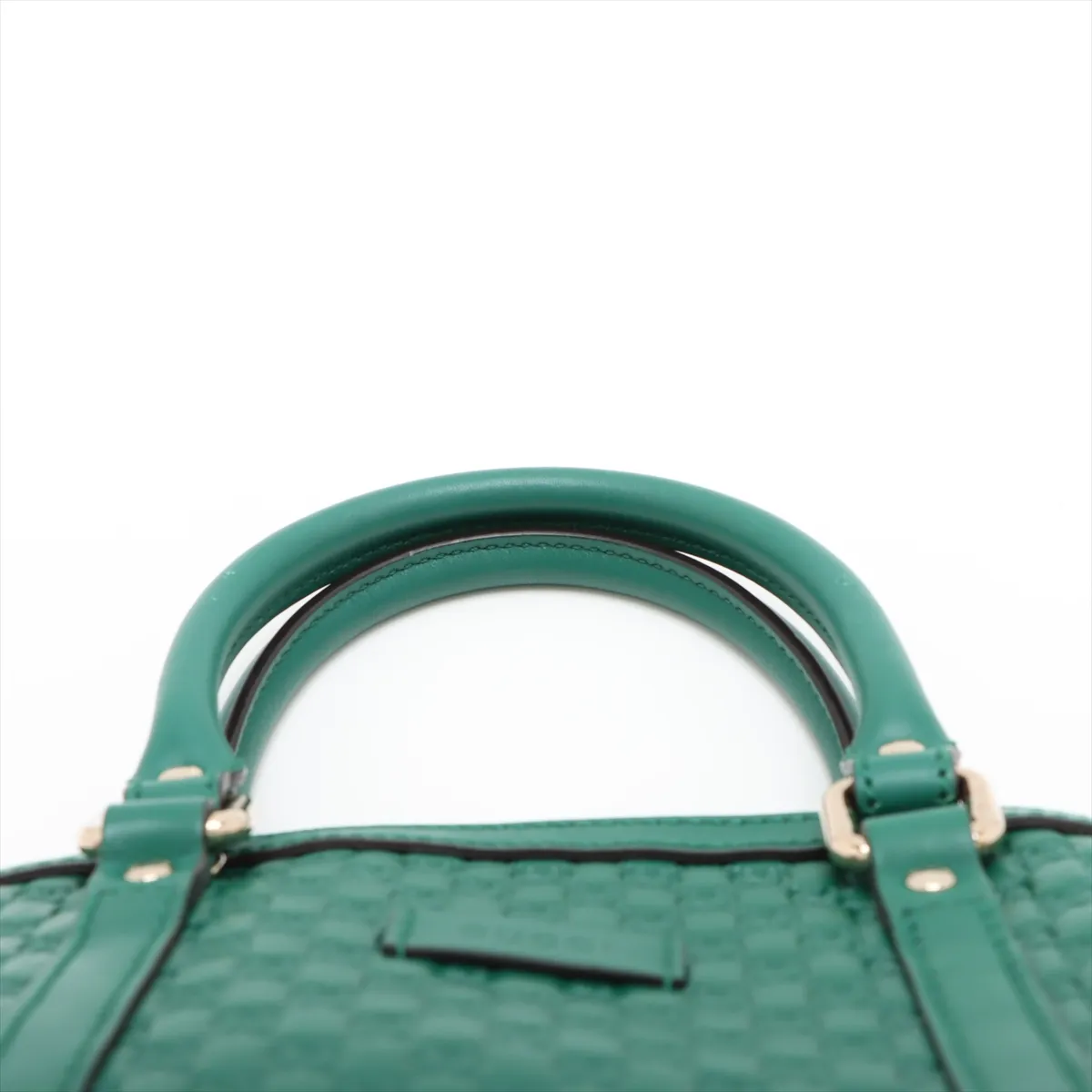 Microguccissima Leather 2-Way Handbag, Green, 449654 (Outlet) — view 6