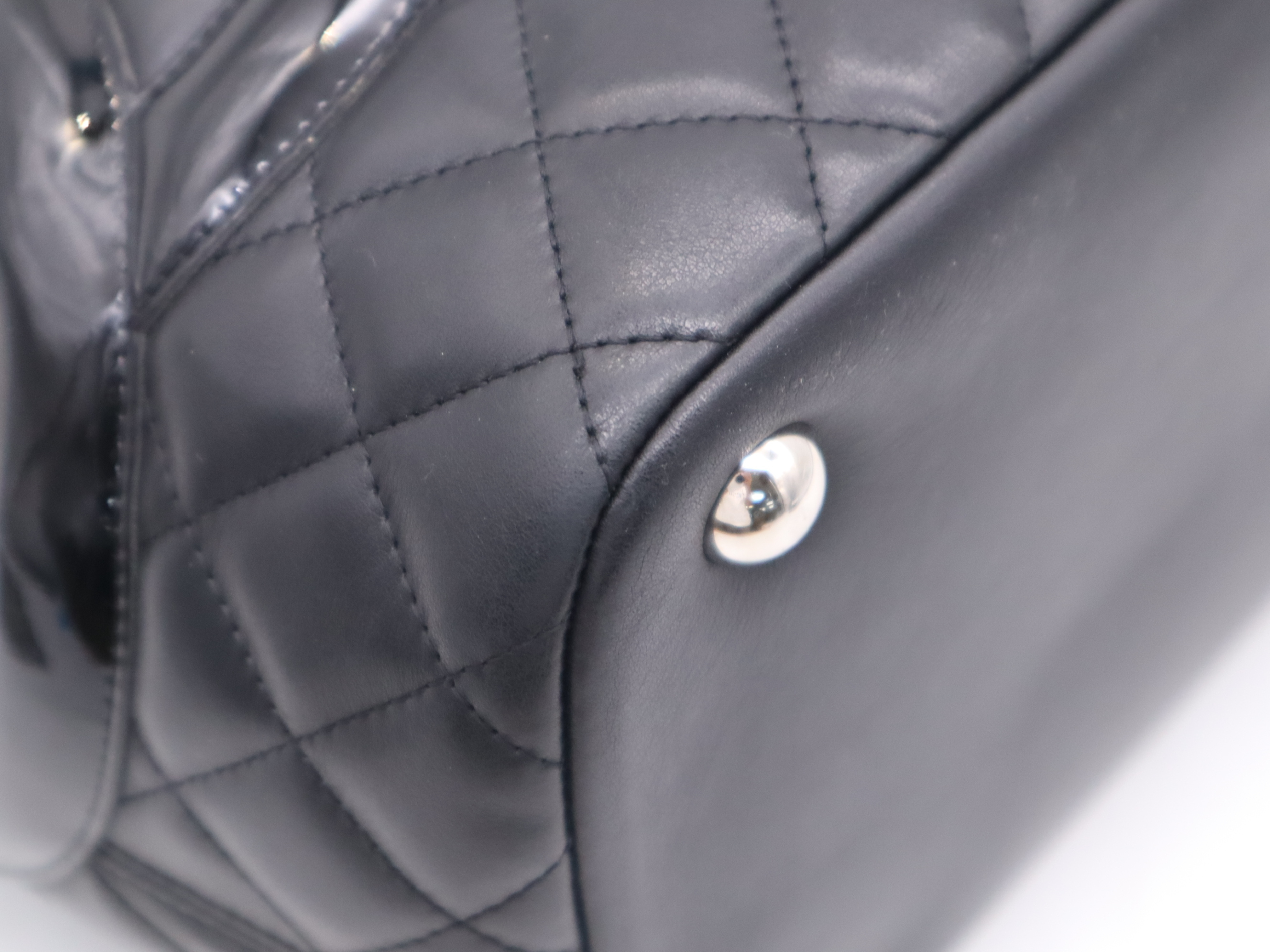Lambskin Cambon Line Tote Bag, Black, Seal 14108974 Tote Bag — view 9