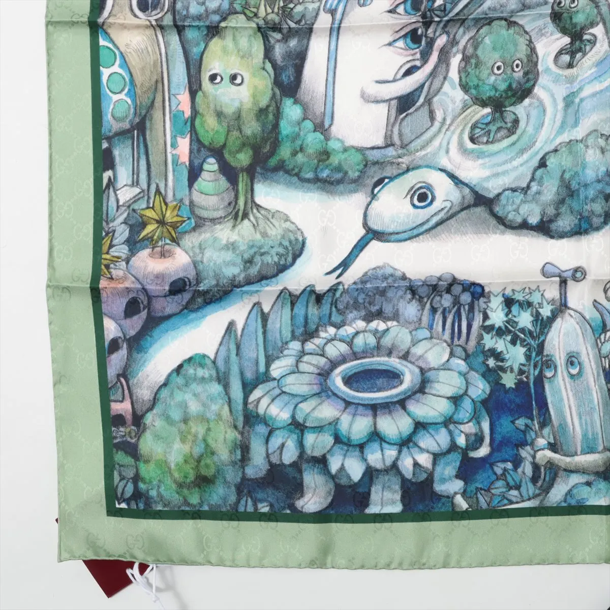 x Yuko Higuchi 863477 Scarf, Silk, Green, — view 5