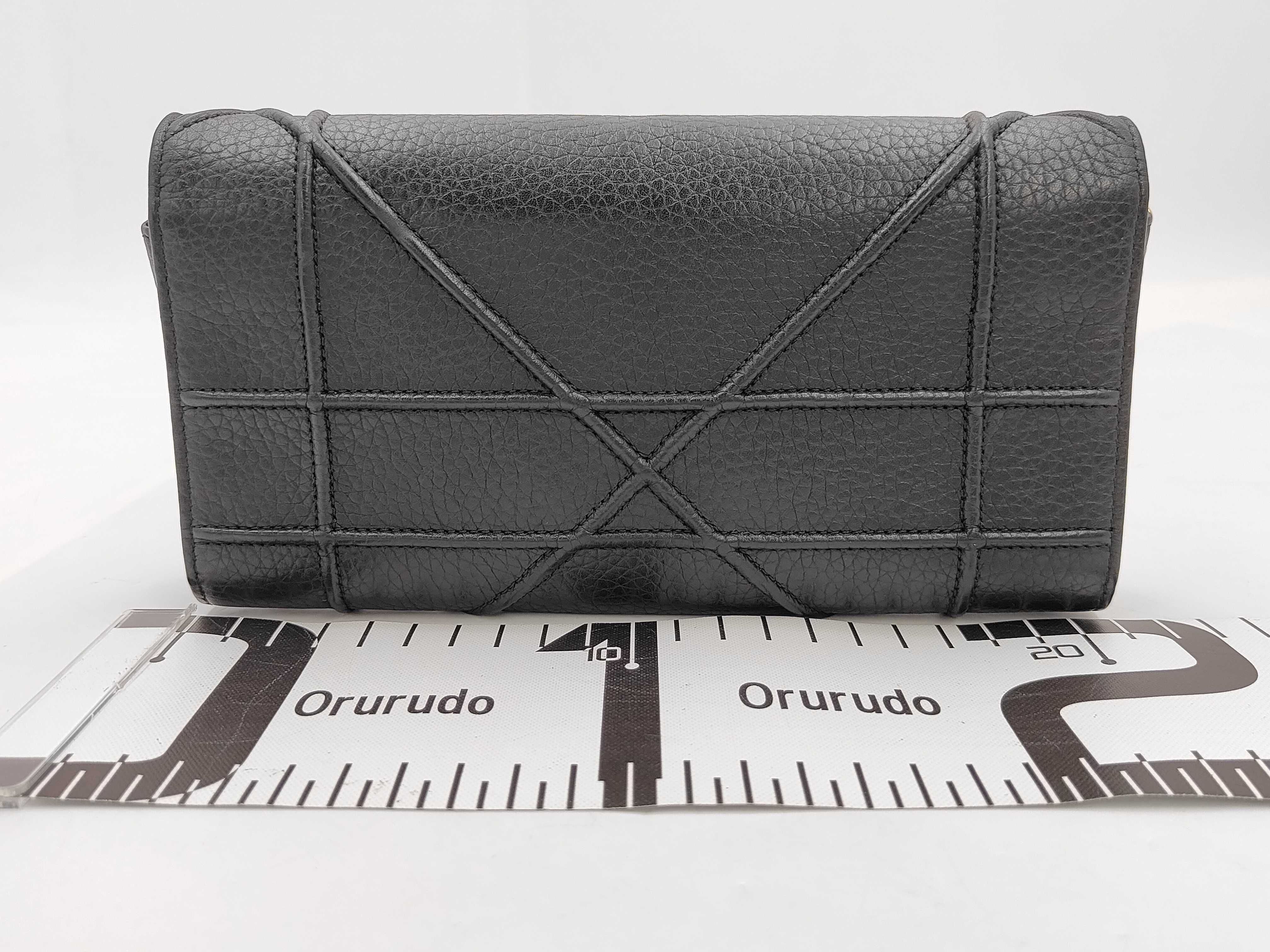 Diorama Leather Black Chain Wallet Bag — view 2