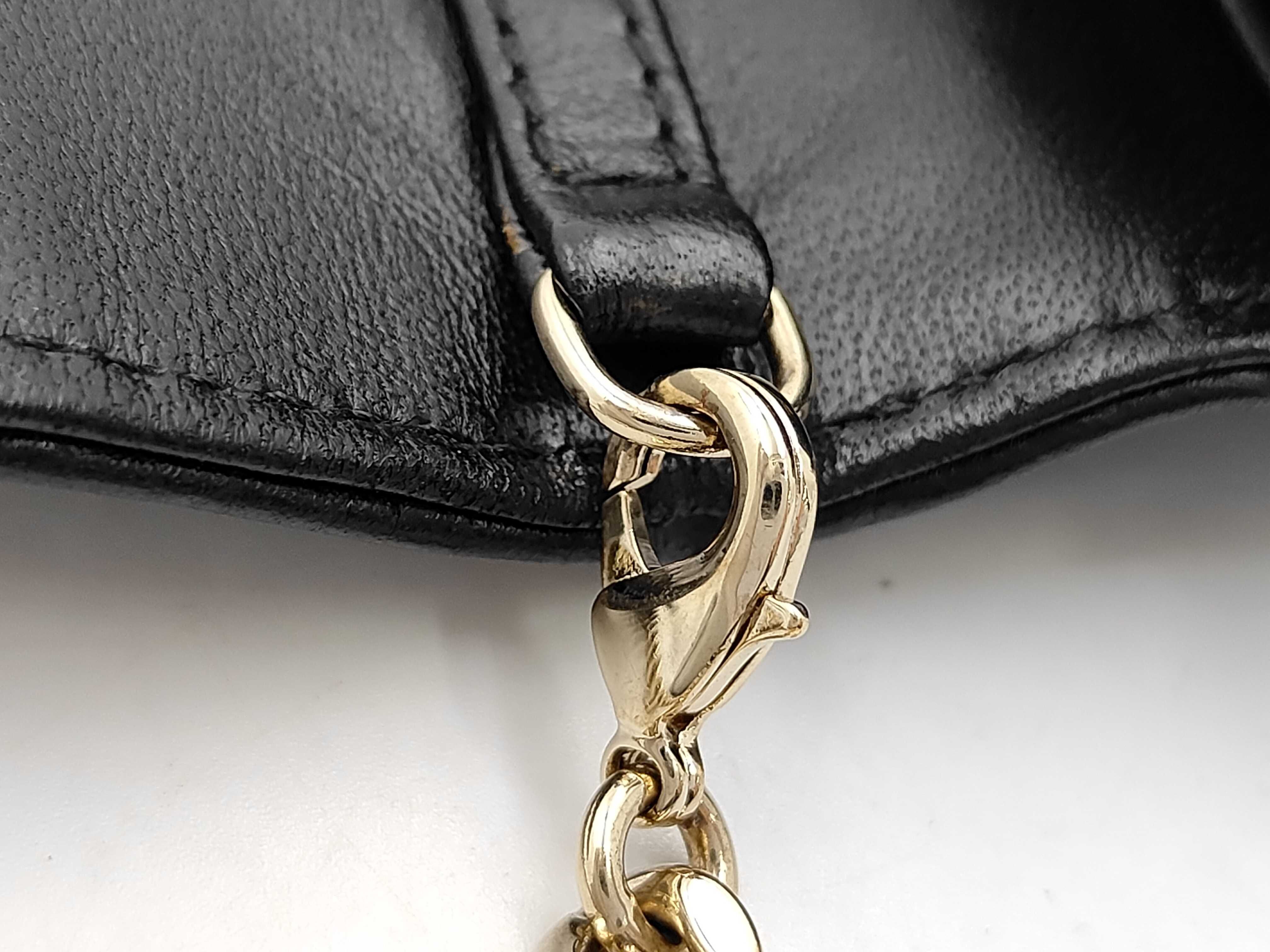 Diorama Leather Black Chain Wallet Bag — view 12