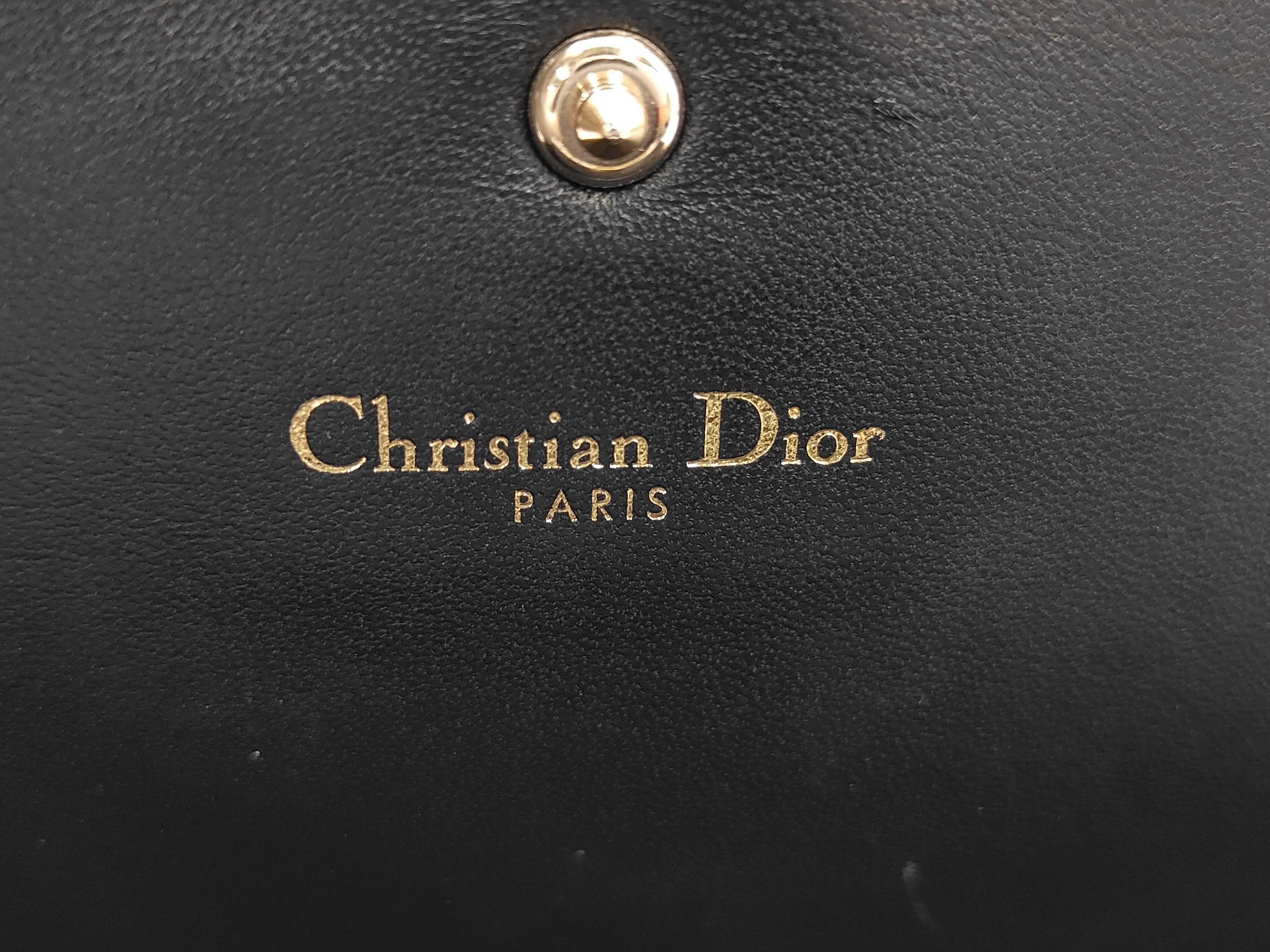 Diorama Leather Black Chain Wallet Bag — view 9