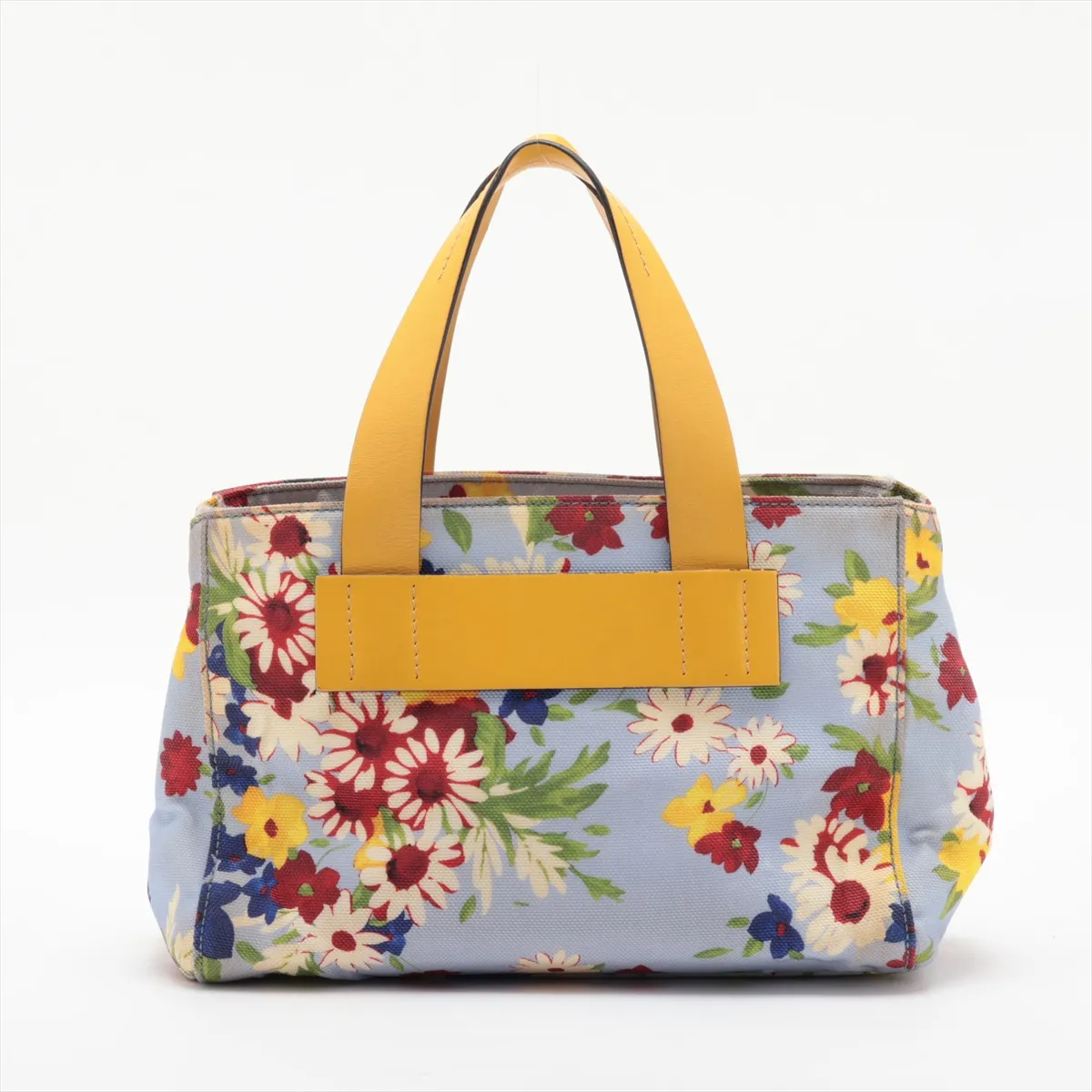 5BA085 Canvas x Leather 2-Way Handbag, Blue — view 2