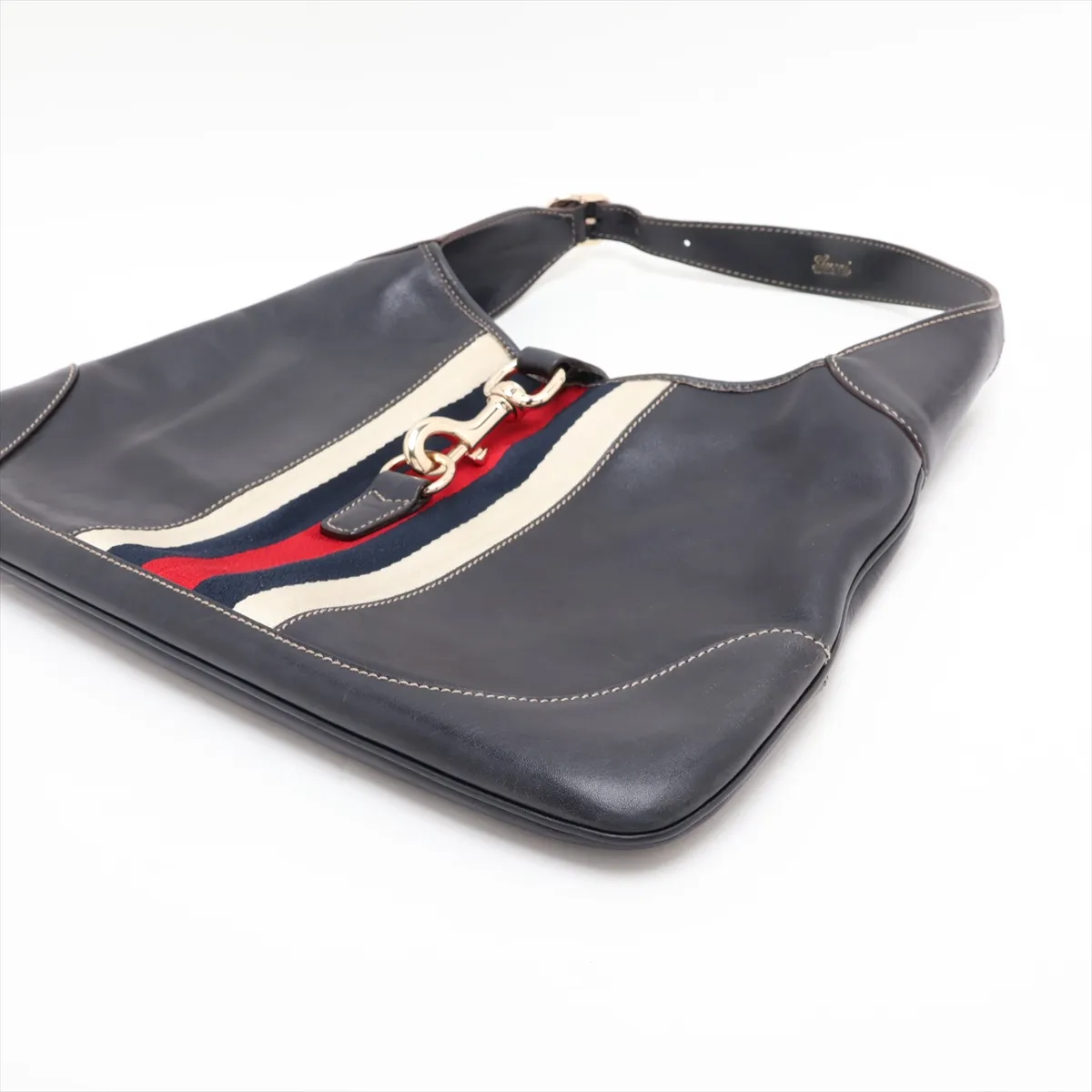 Sherry Line Jackie 153029 Leather Shoulder Bag, Navy — view 3