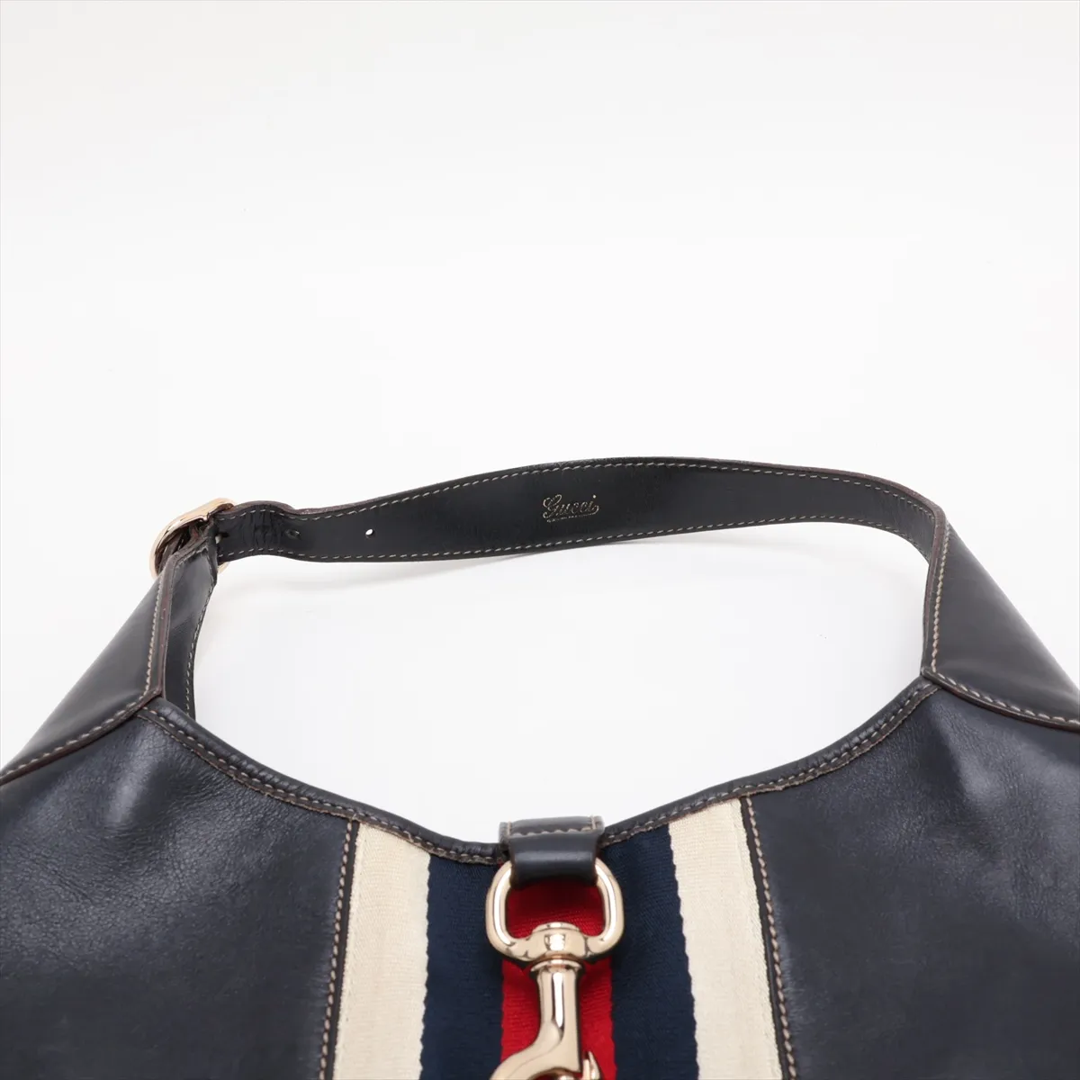 Sherry Line Jackie 153029 Leather Shoulder Bag, Navy — view 6