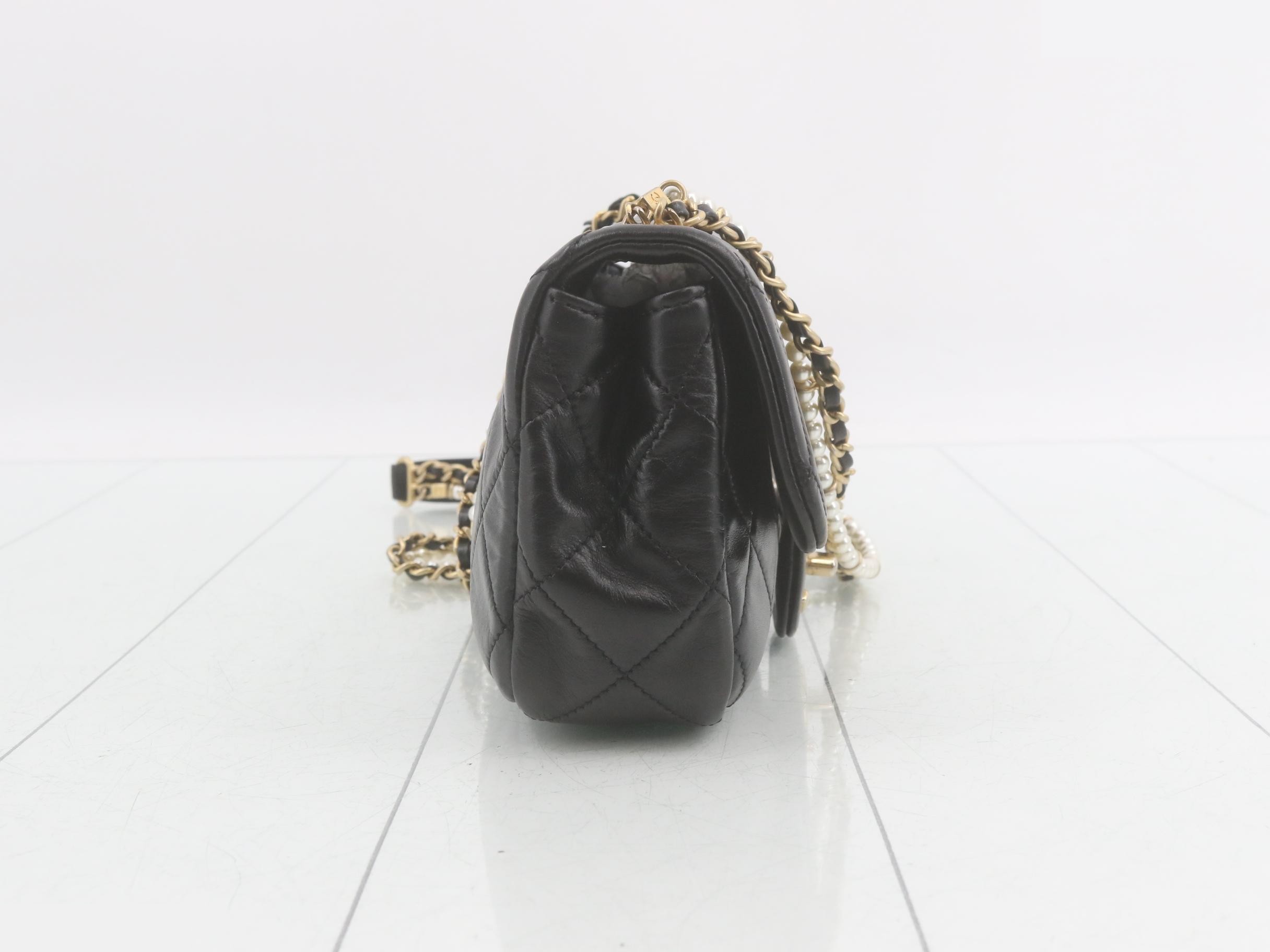 Matelassé Lambskin Pearl Shoulder Bag — view 4