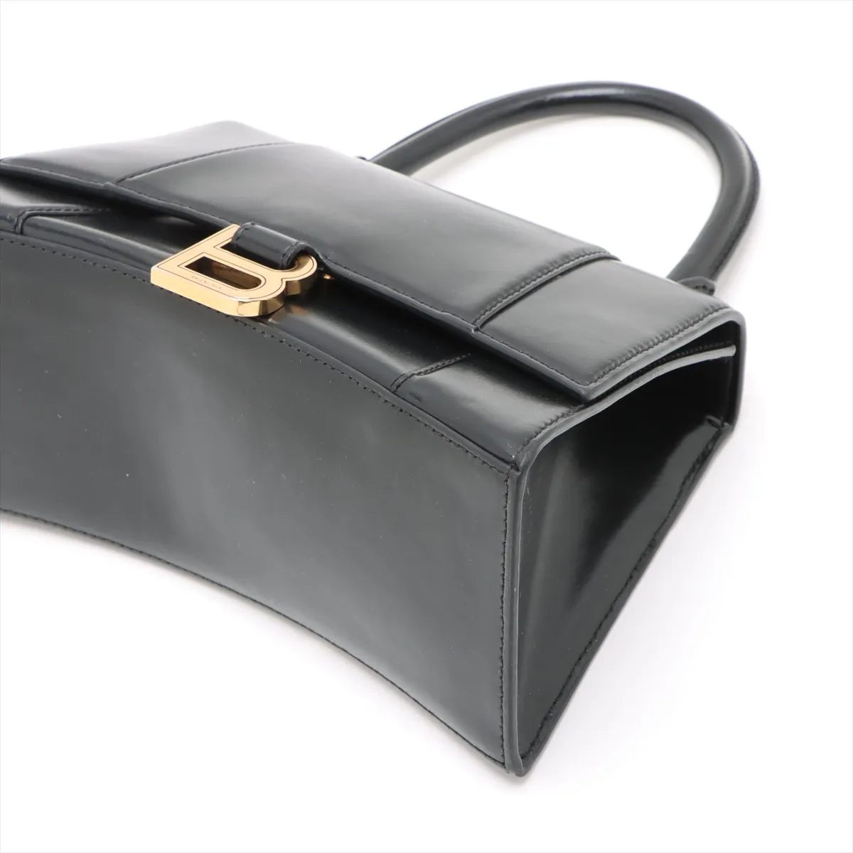 Hourglass Leather 2-Way Handbag, Black 593546 — view 3