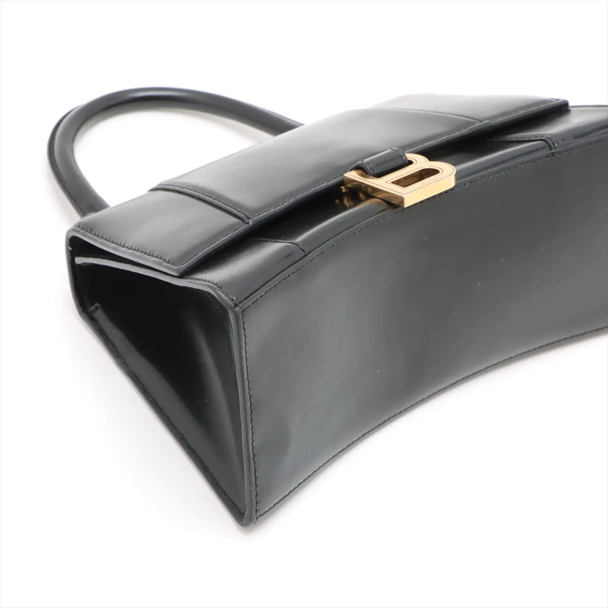 Hourglass Leather 2-Way Handbag, Black 593546 — view 4