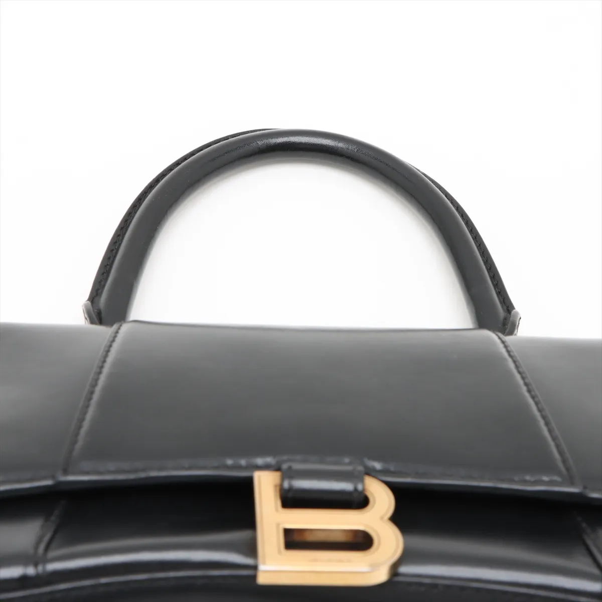 Hourglass Leather 2-Way Handbag, Black 593546 — view 6