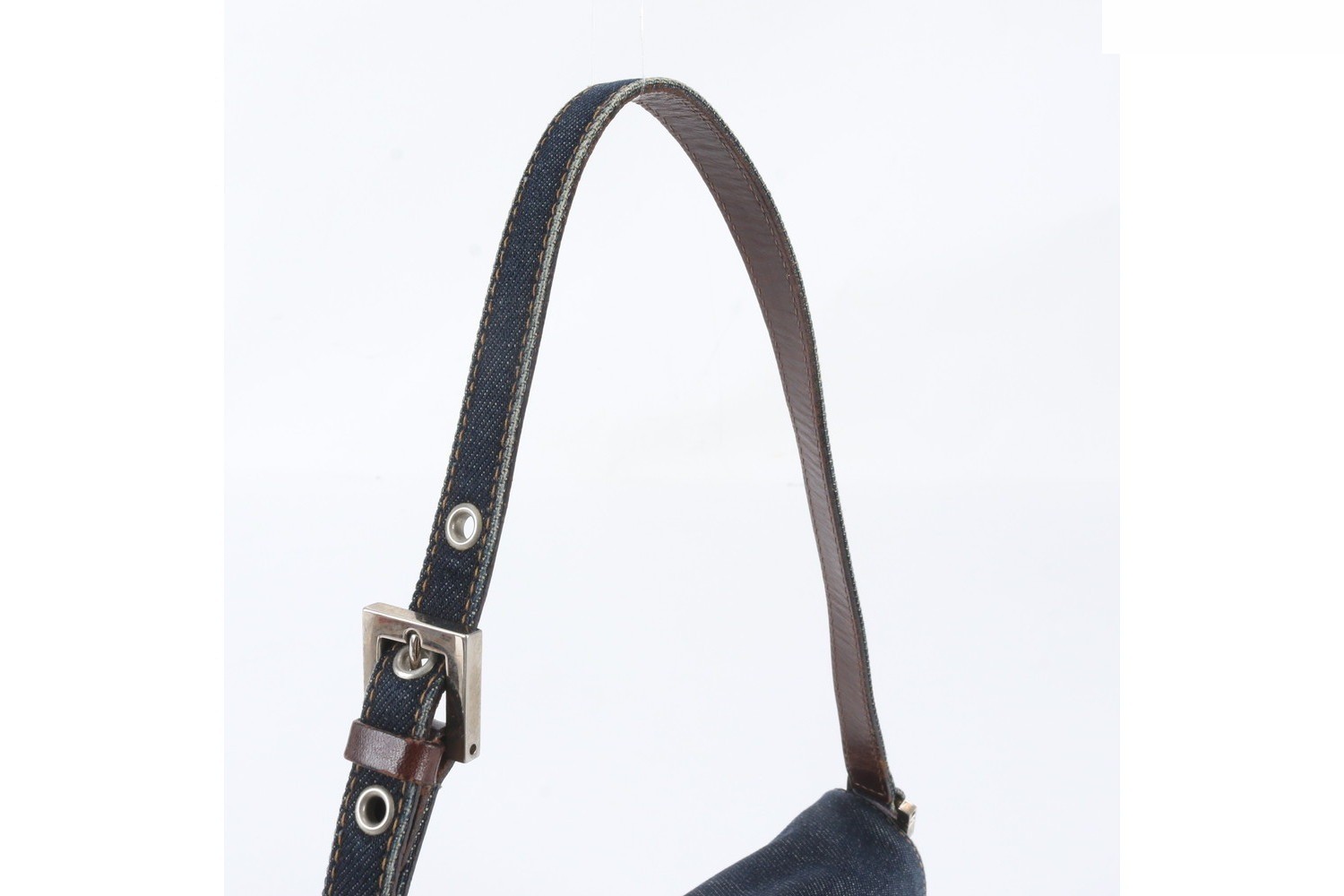 Leather denim shoulder bag — view 2
