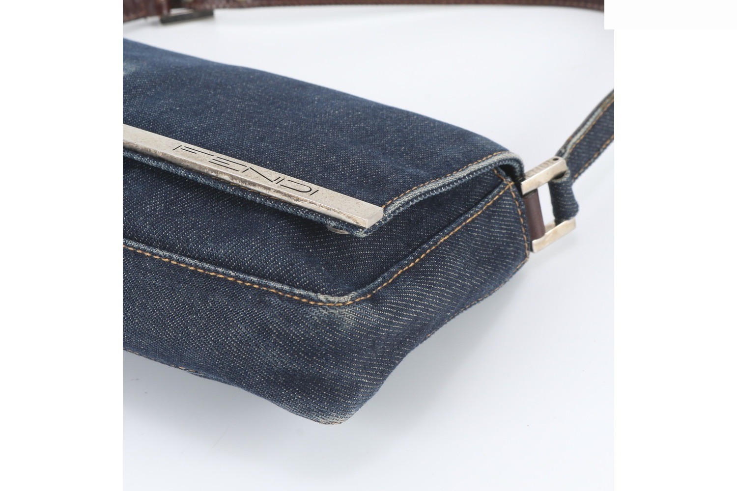 Leather denim shoulder bag — view 4