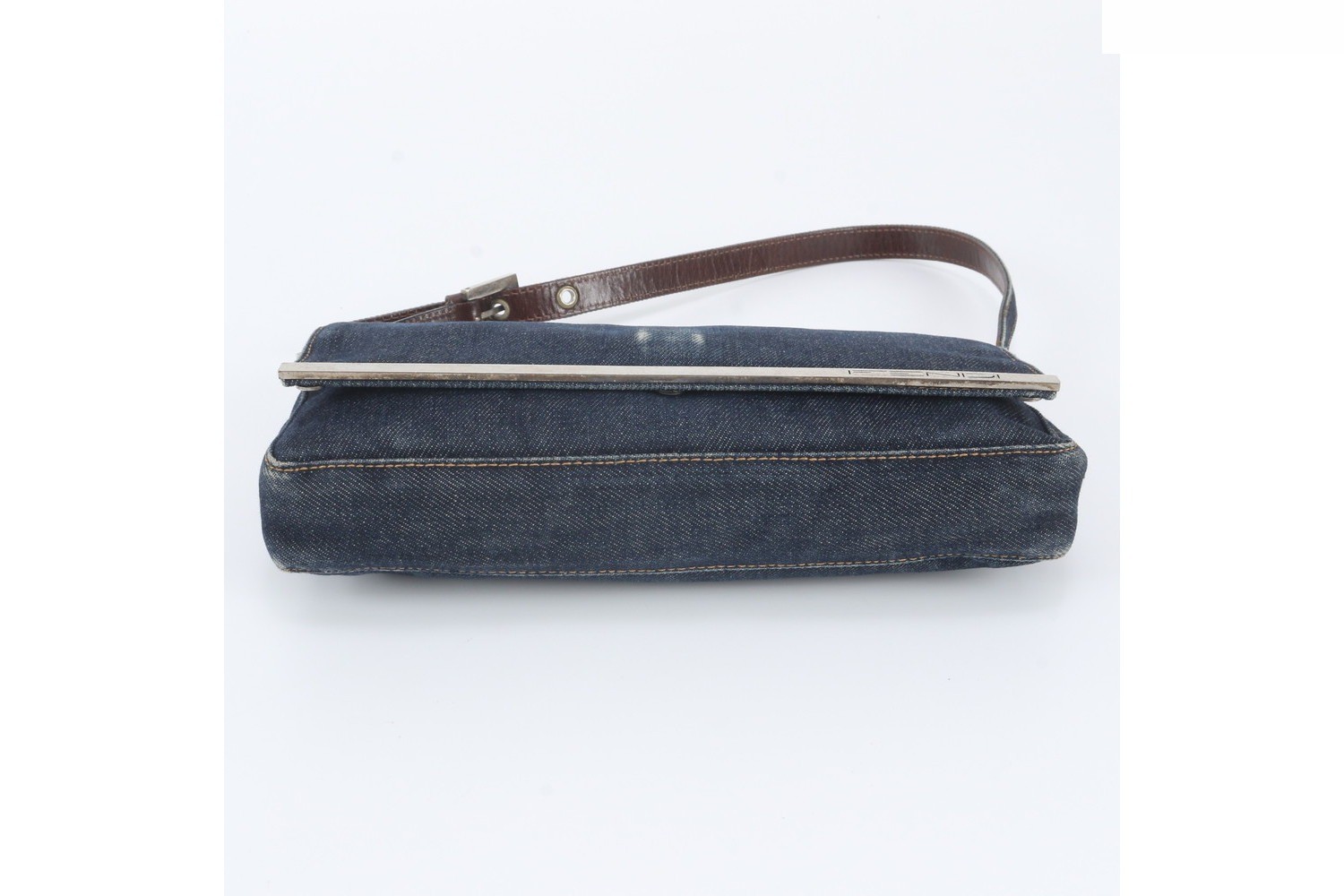 Leather denim shoulder bag — view 5