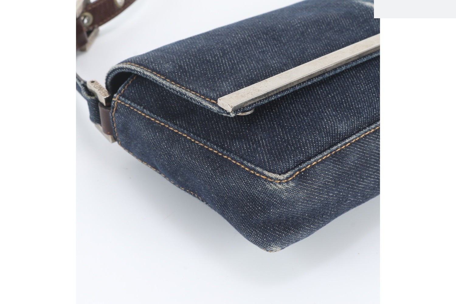 Leather denim shoulder bag — view 6
