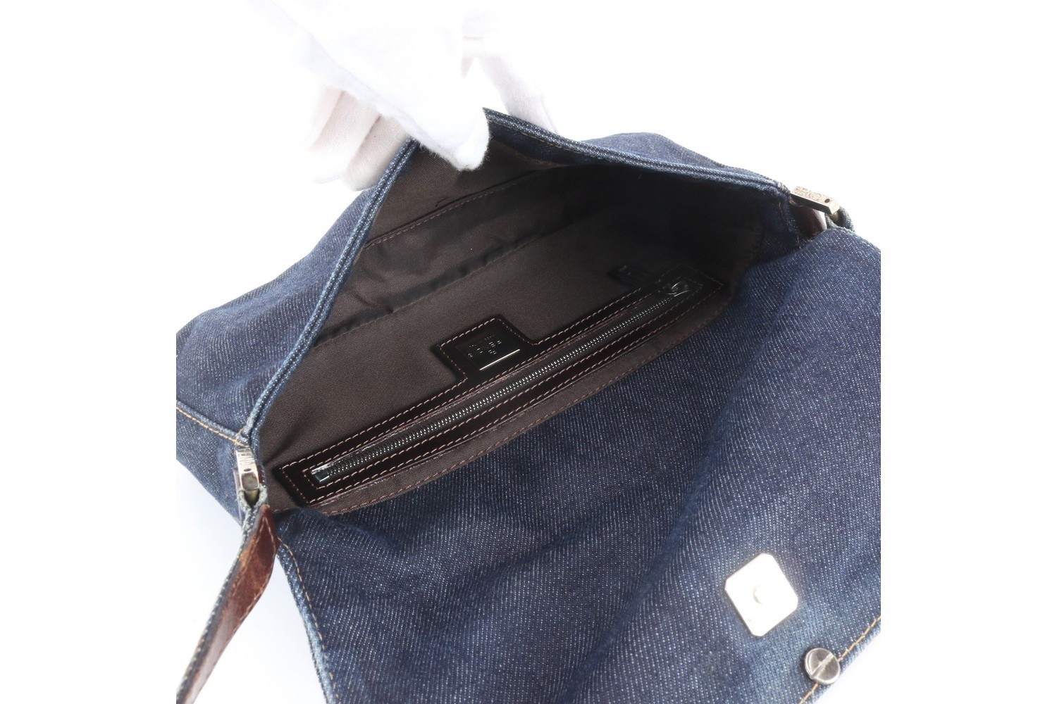 Leather denim shoulder bag — view 7