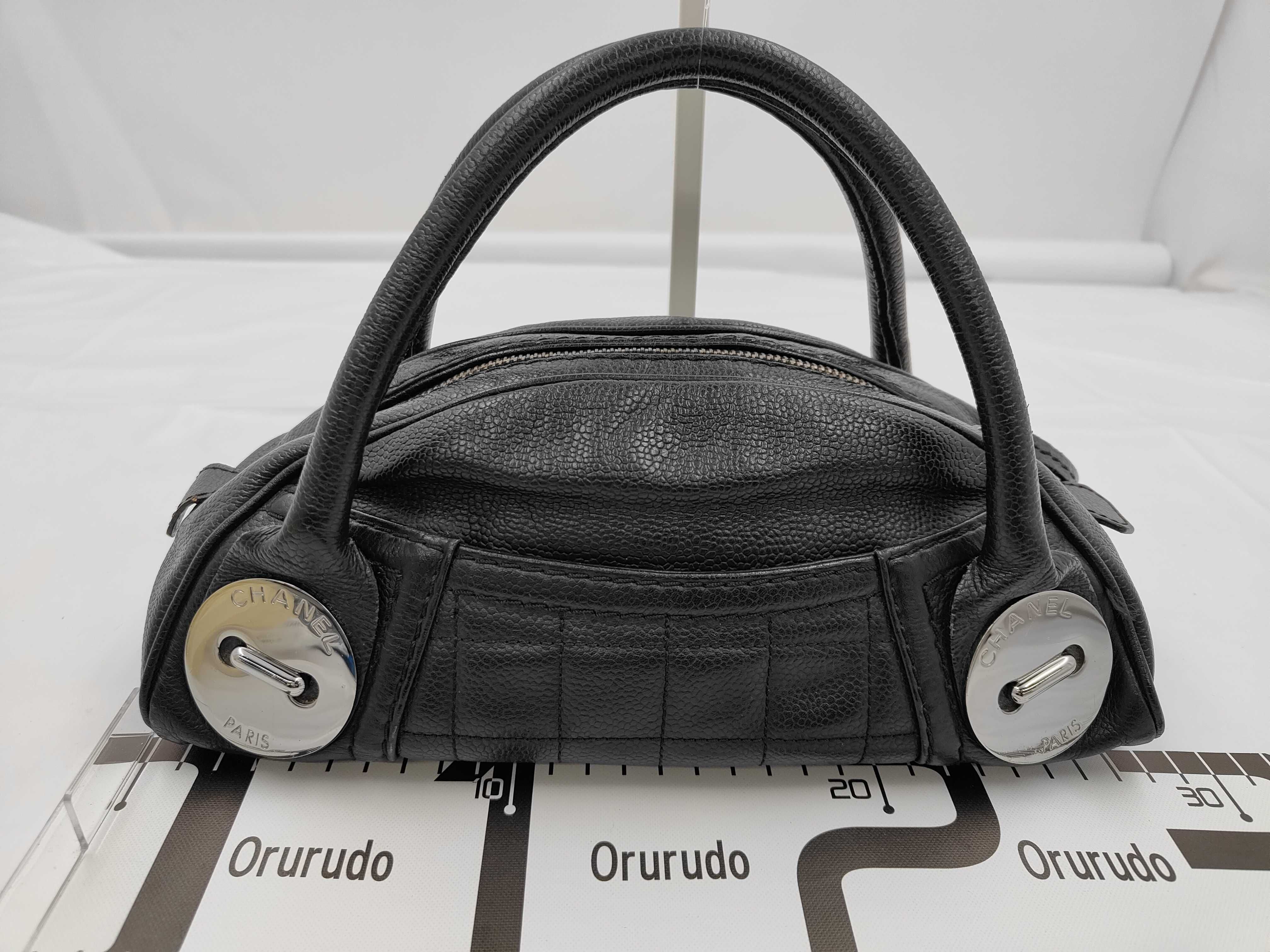 Chocolate Bar Caviar Skin Mini Boston Bag, serial number 9 series. Accessories: Guarantee card. Handbag. — view 2