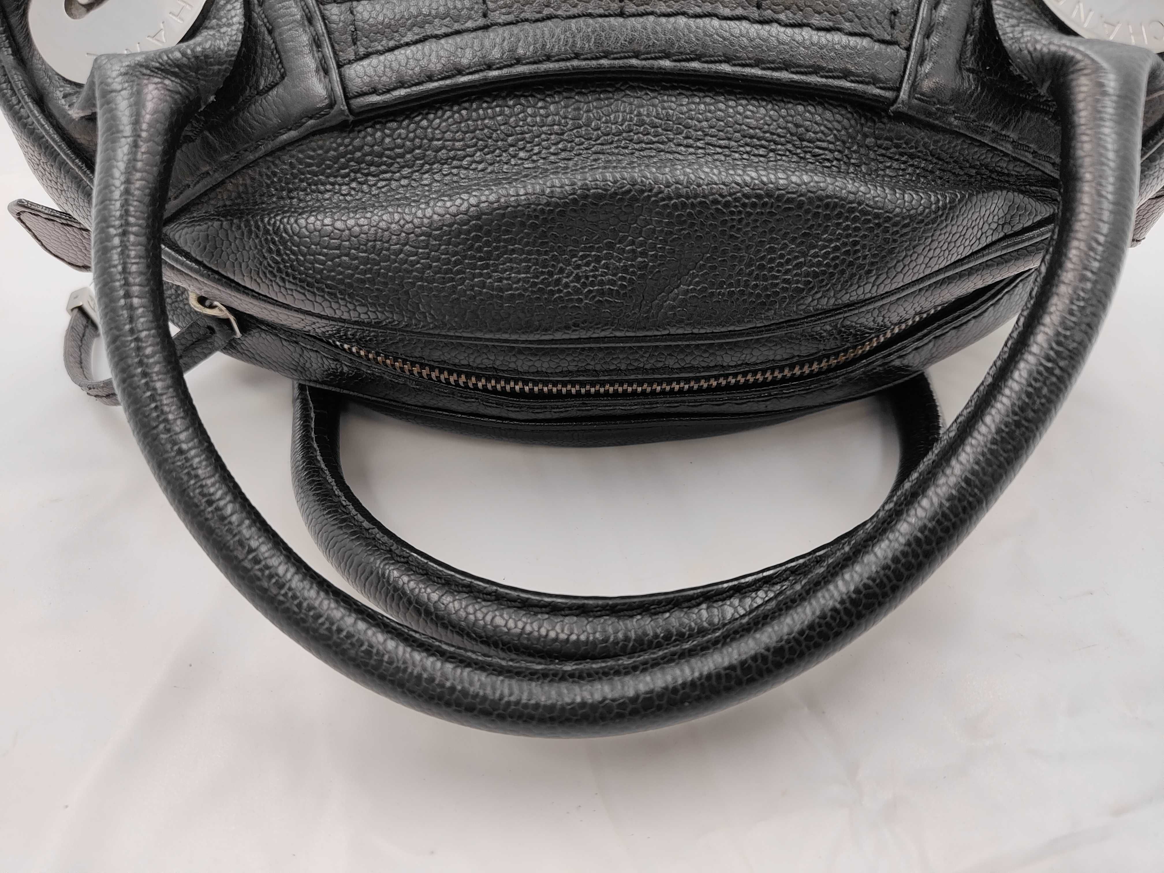 Chocolate Bar Caviar Skin Mini Boston Bag, serial number 9 series. Accessories: Guarantee card. Handbag. — view 3