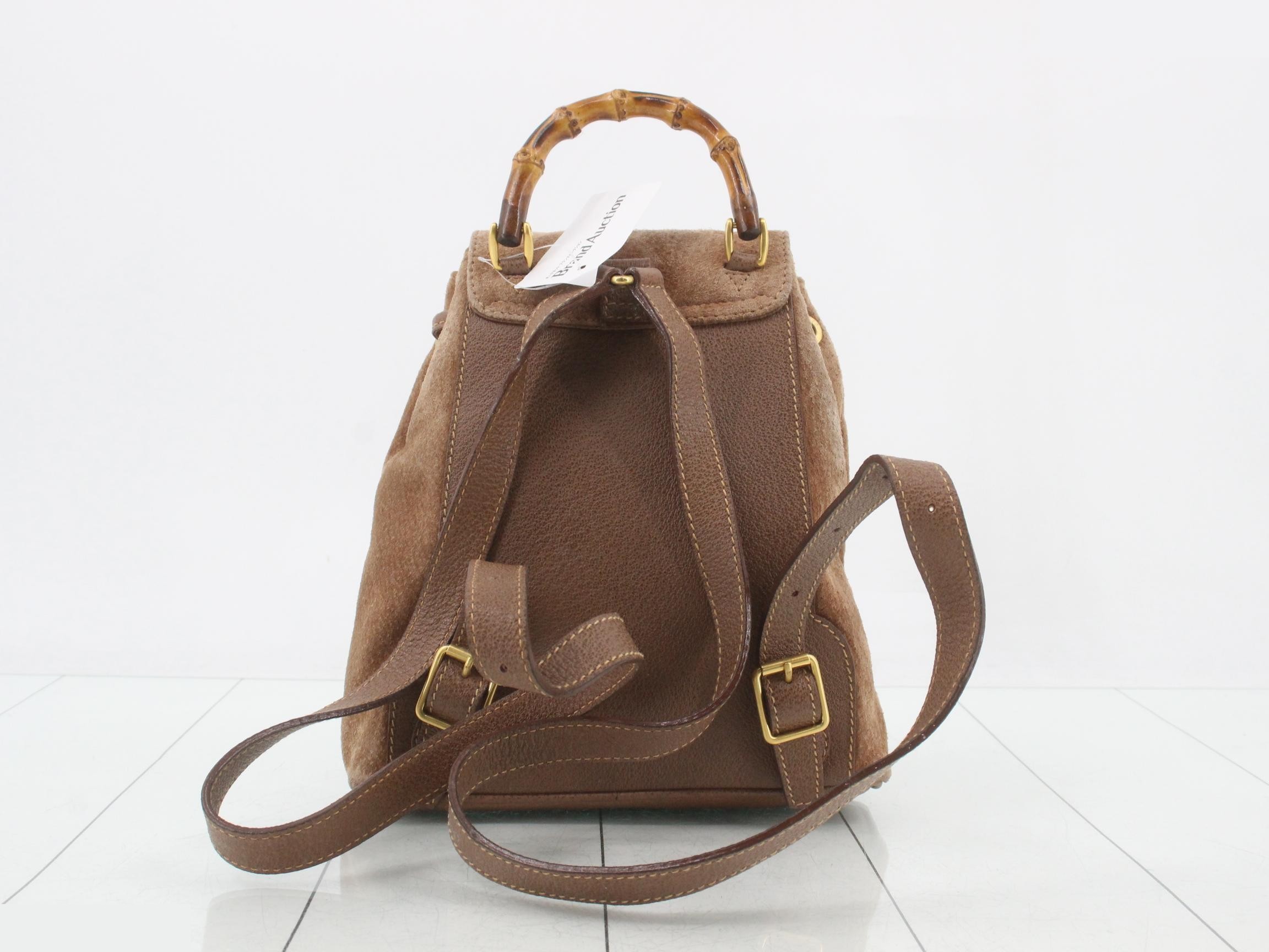 Backpack, brown suede — view 2