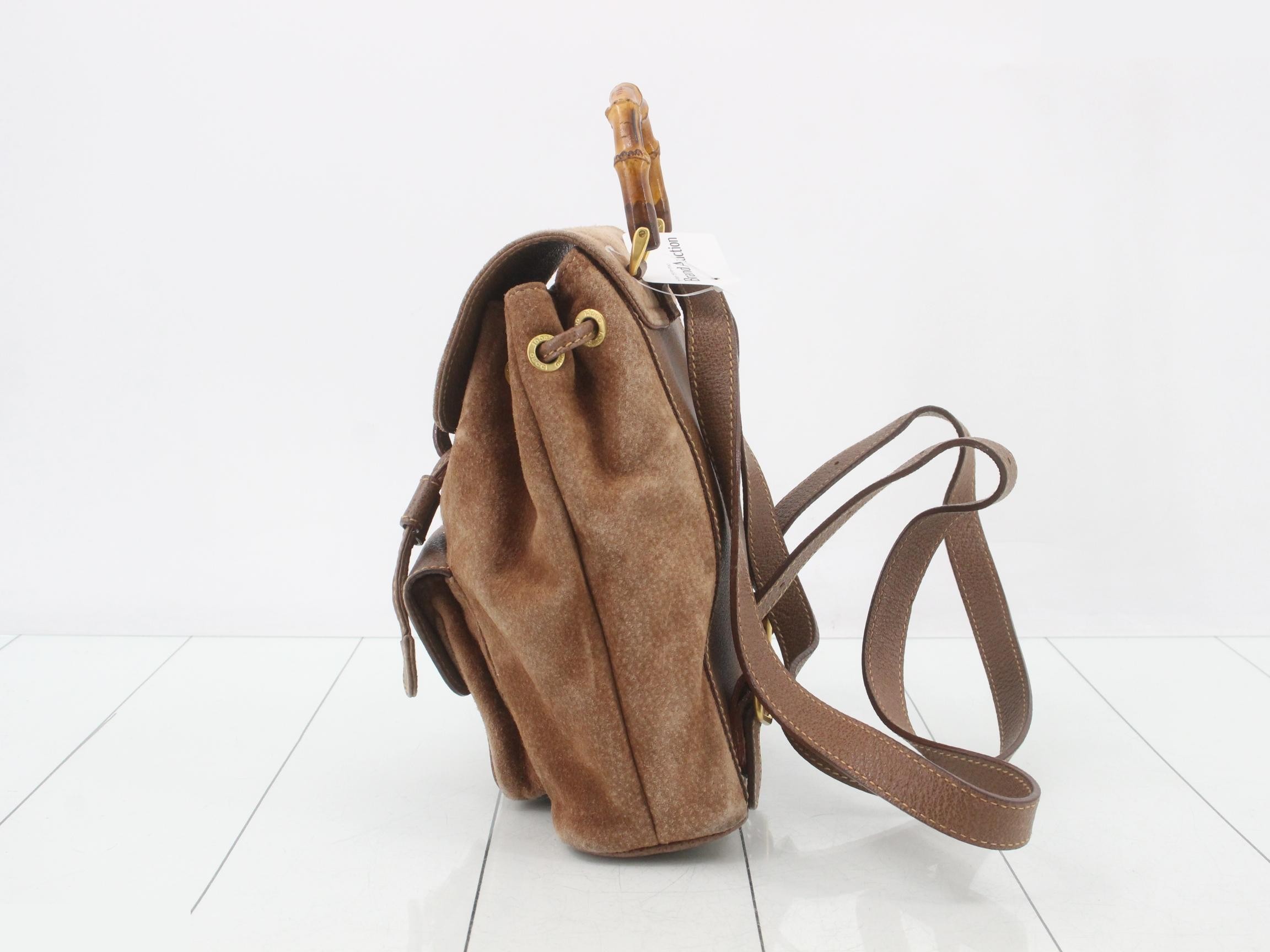 Backpack, brown suede — view 3