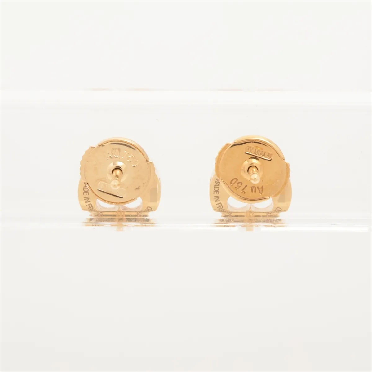 Puces Empreinte Earrings, 750 (Yellow Gold), 3.0g, F96729, no brand engraving on the backing. — view 2