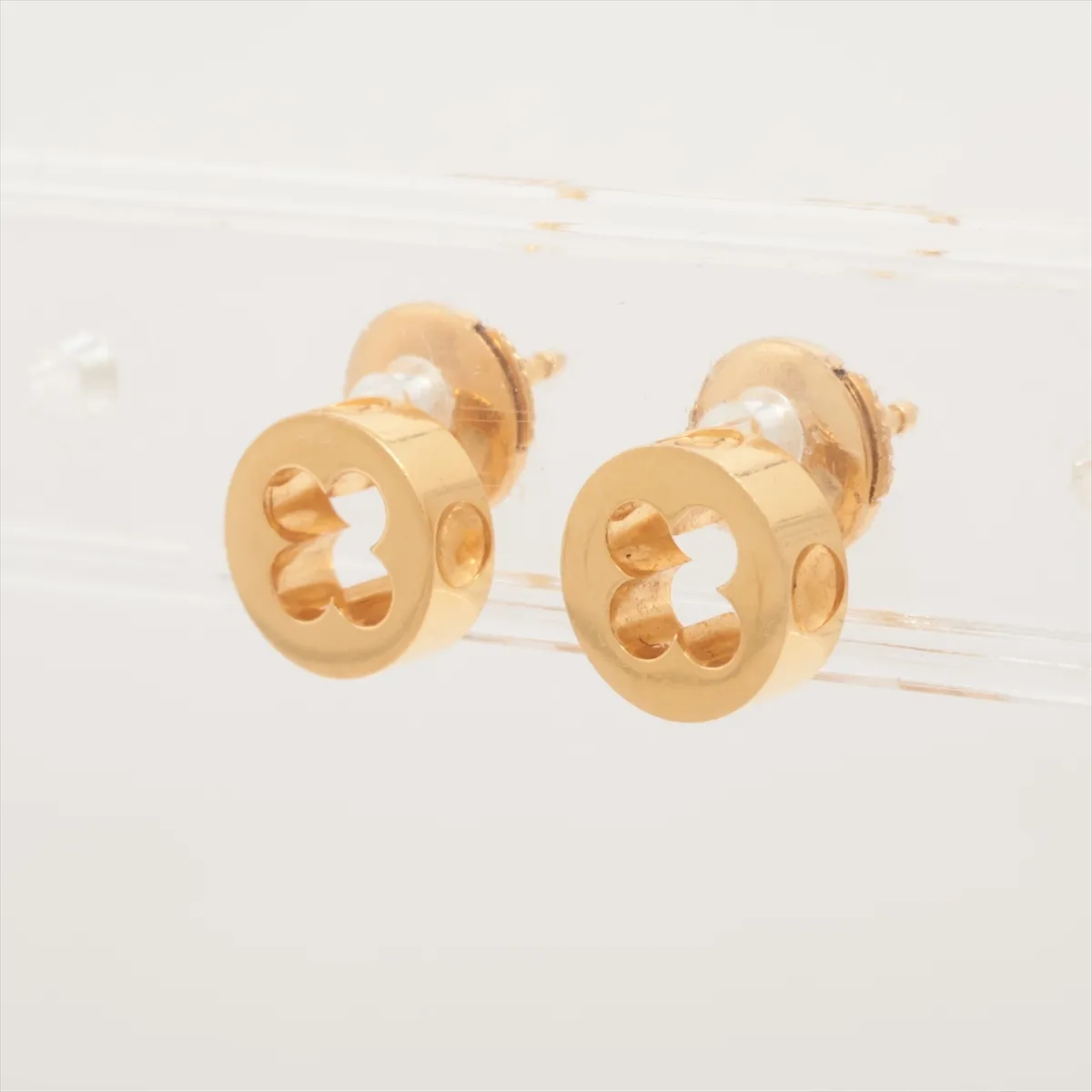 Puces Empreinte Earrings, 750 (Yellow Gold), 3.0g, F96729, no brand engraving on the backing. — view 3