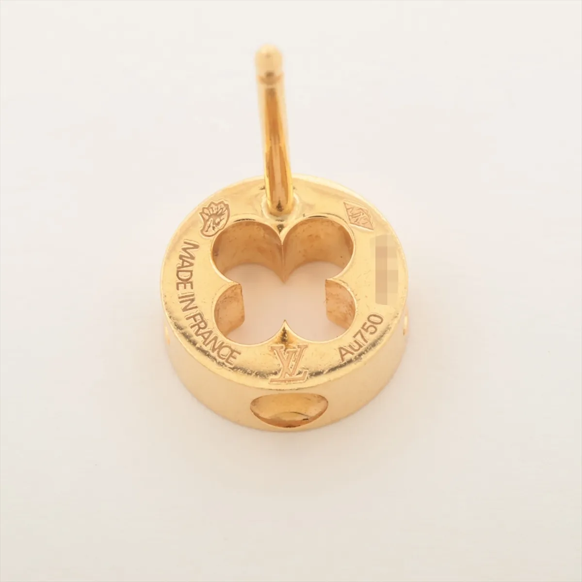 Puces Empreinte Earrings, 750 (Yellow Gold), 3.0g, F96729, no brand engraving on the backing. — view 5