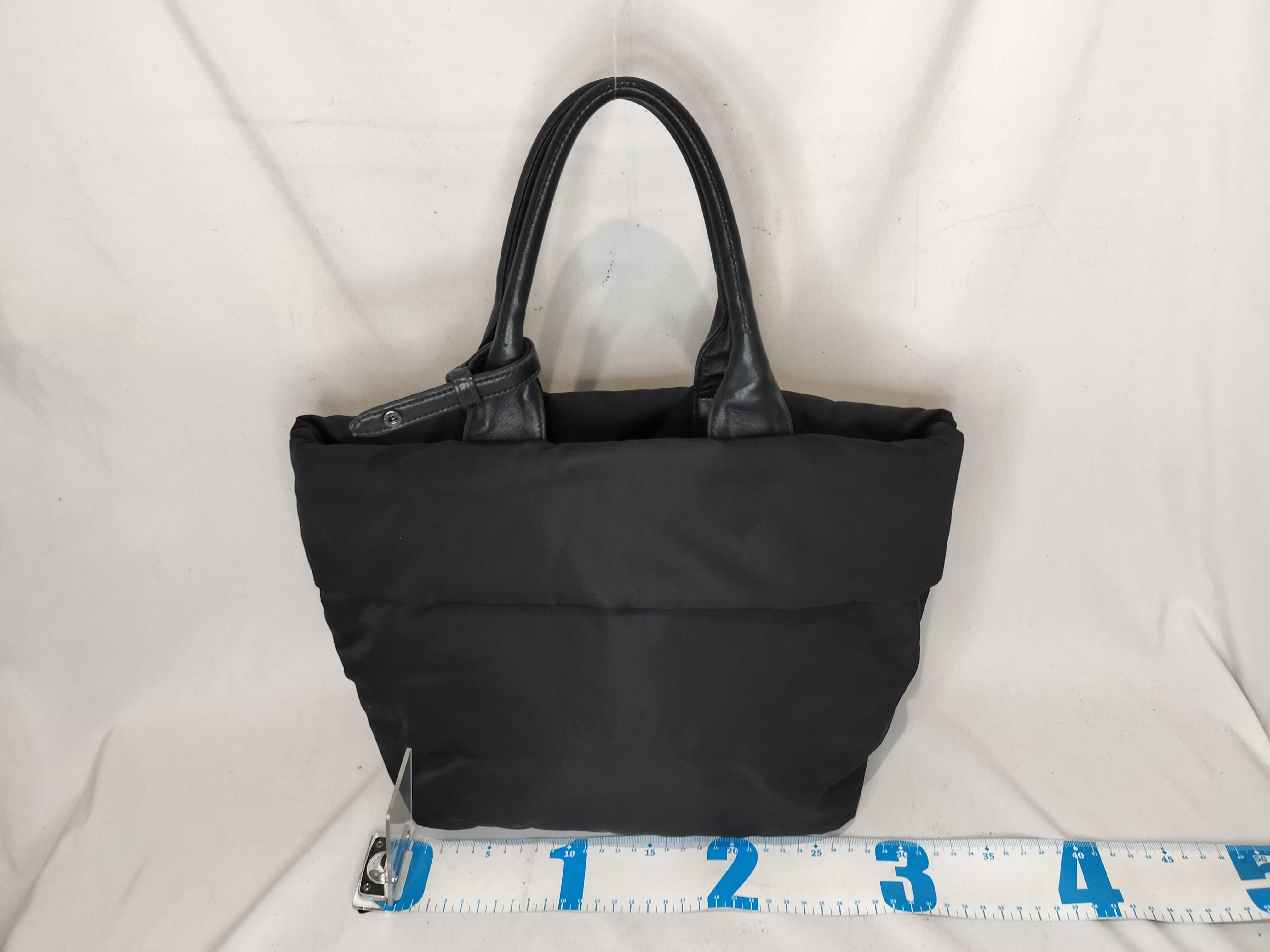 Tessuto Double Nylon 2-Way Handbag, Black x Khaki, B1959V (Handbag) — view 3