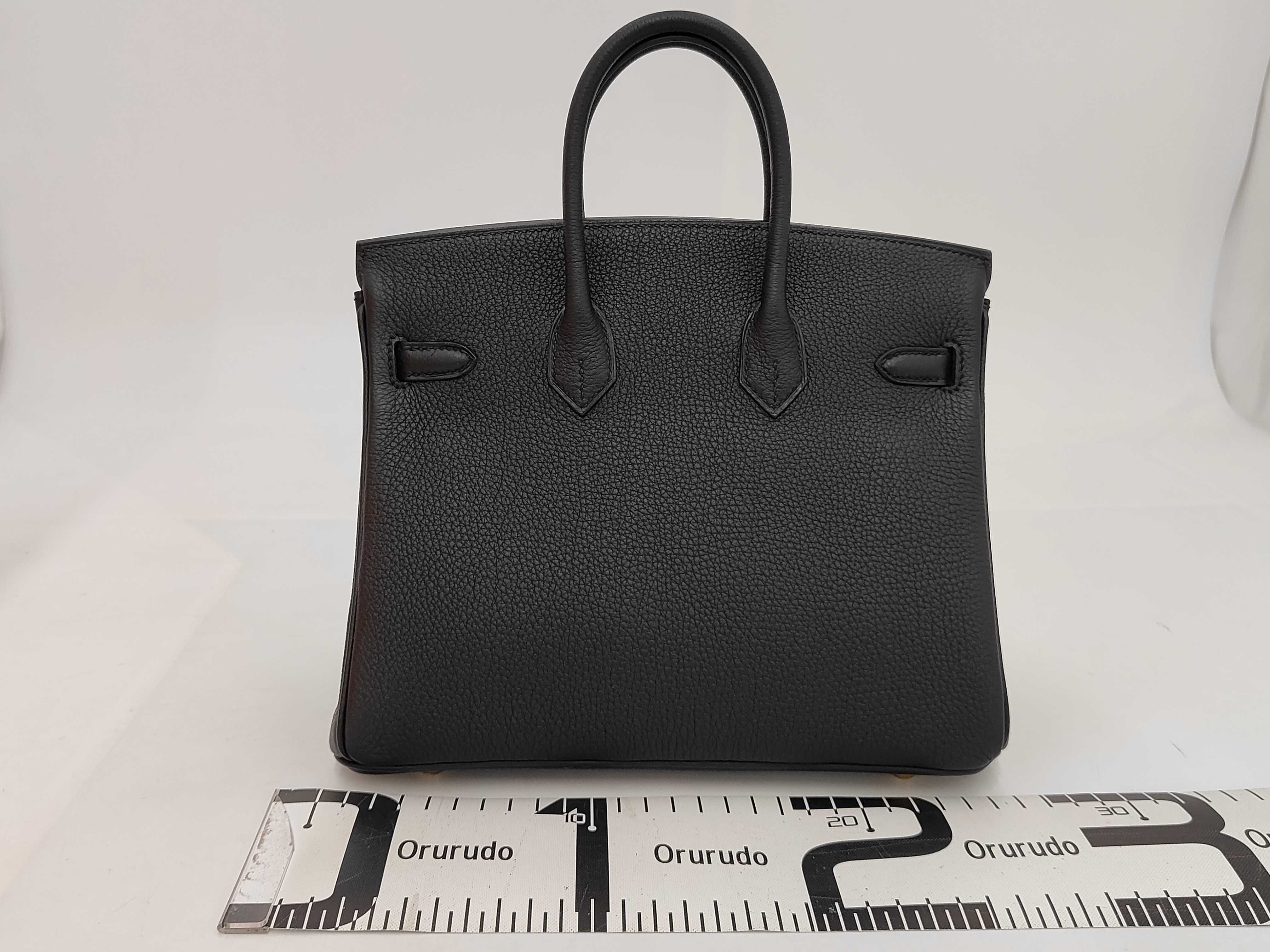 Birkin 25 Black Togo Leather Handbag with Gold Hardware and G Stamp — view 2