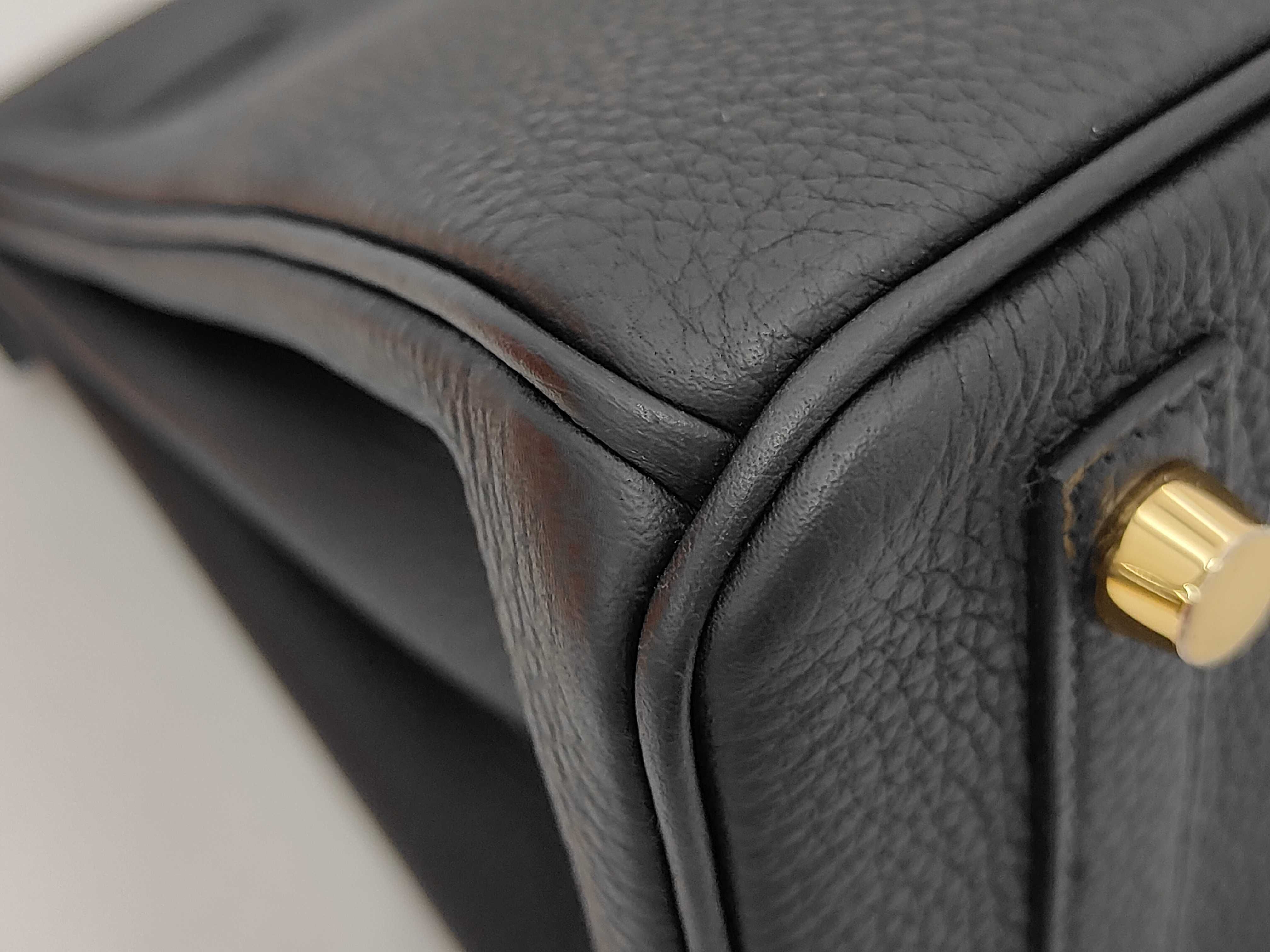 Birkin 25 Black Togo Leather Handbag with Gold Hardware and G Stamp — view 3