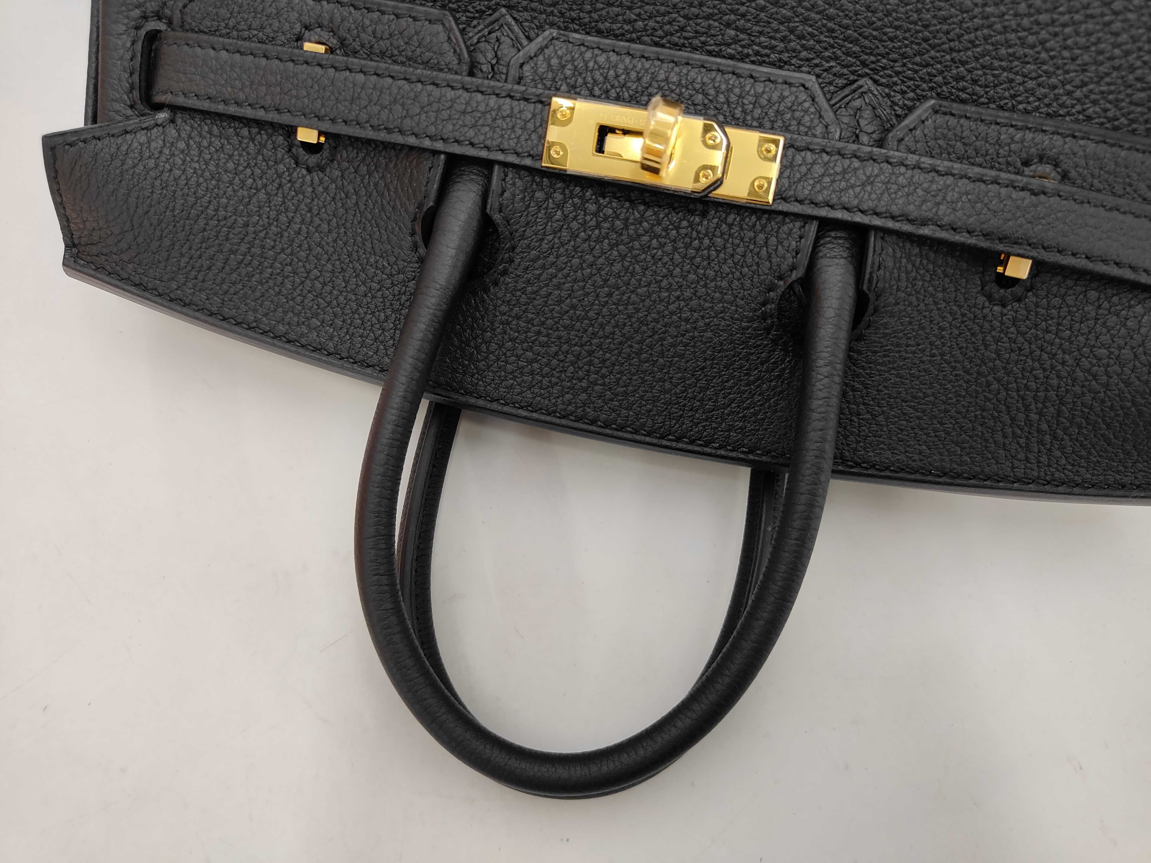 Birkin 25 Black Togo Leather Handbag with Gold Hardware and G Stamp — view 5