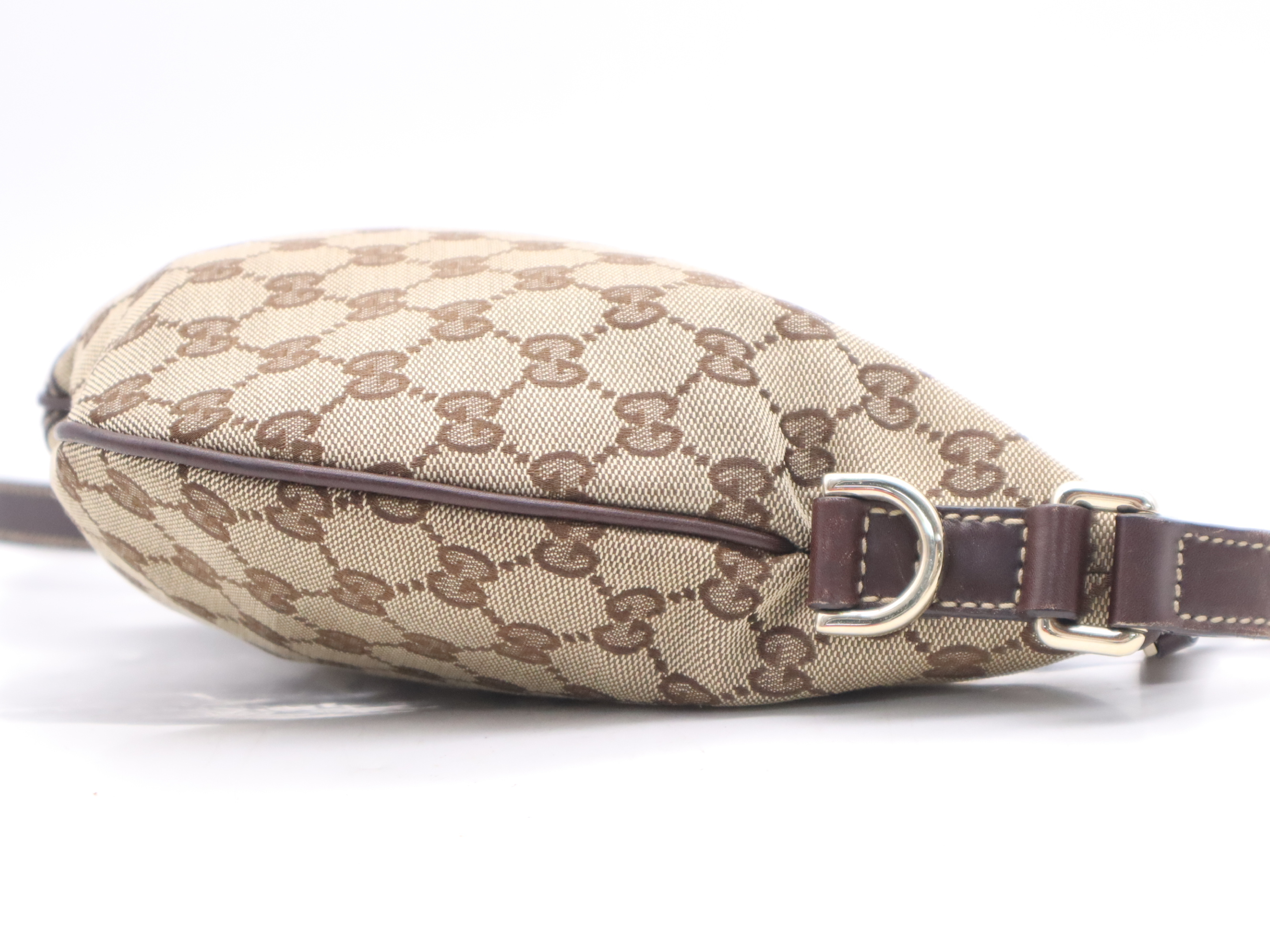 169998 GG Canvas New Brit Shoulder Bag with Gold Hardware — view 5