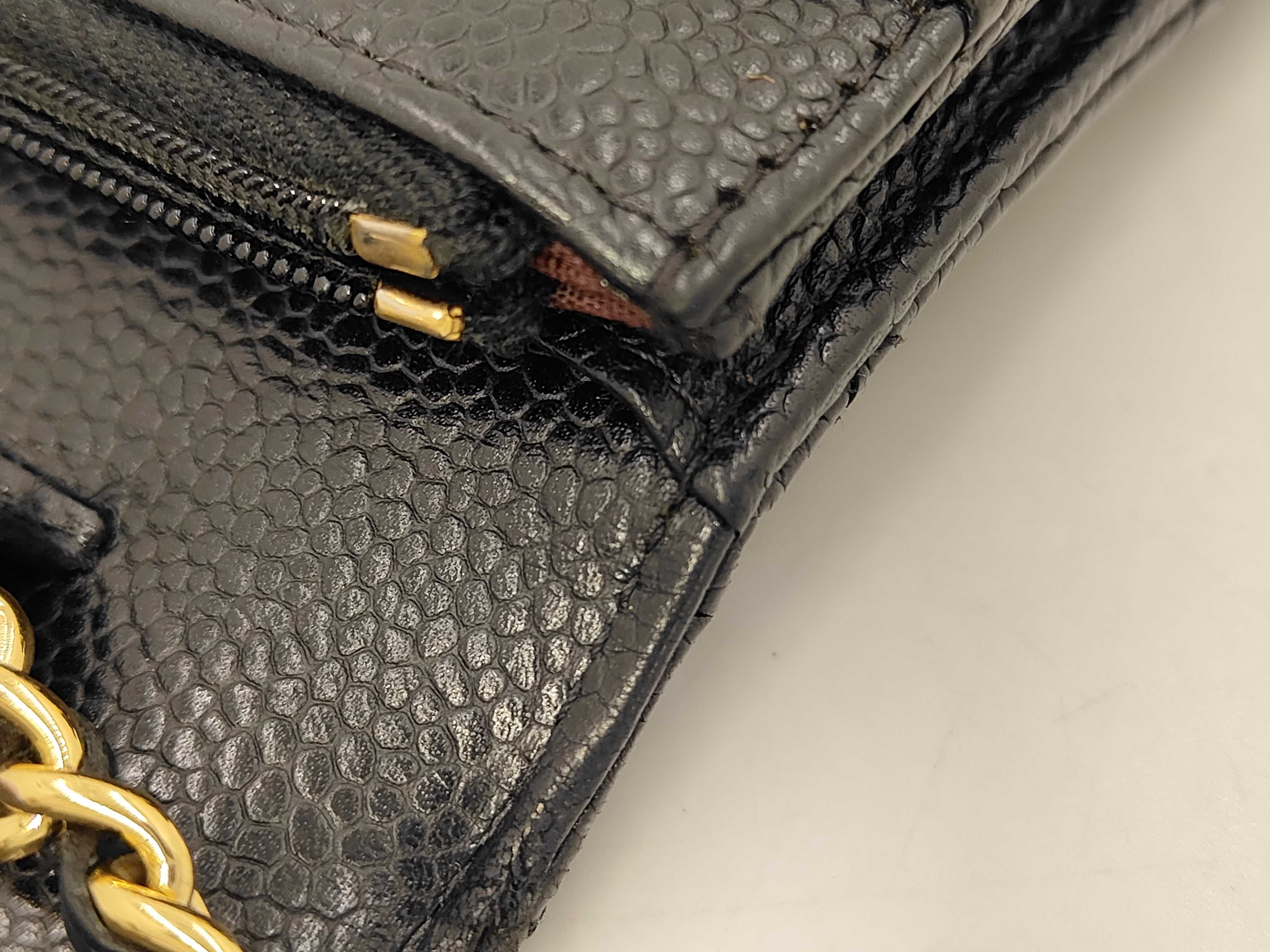 Caviar Skin Chain Wallet Black Gold — view 10