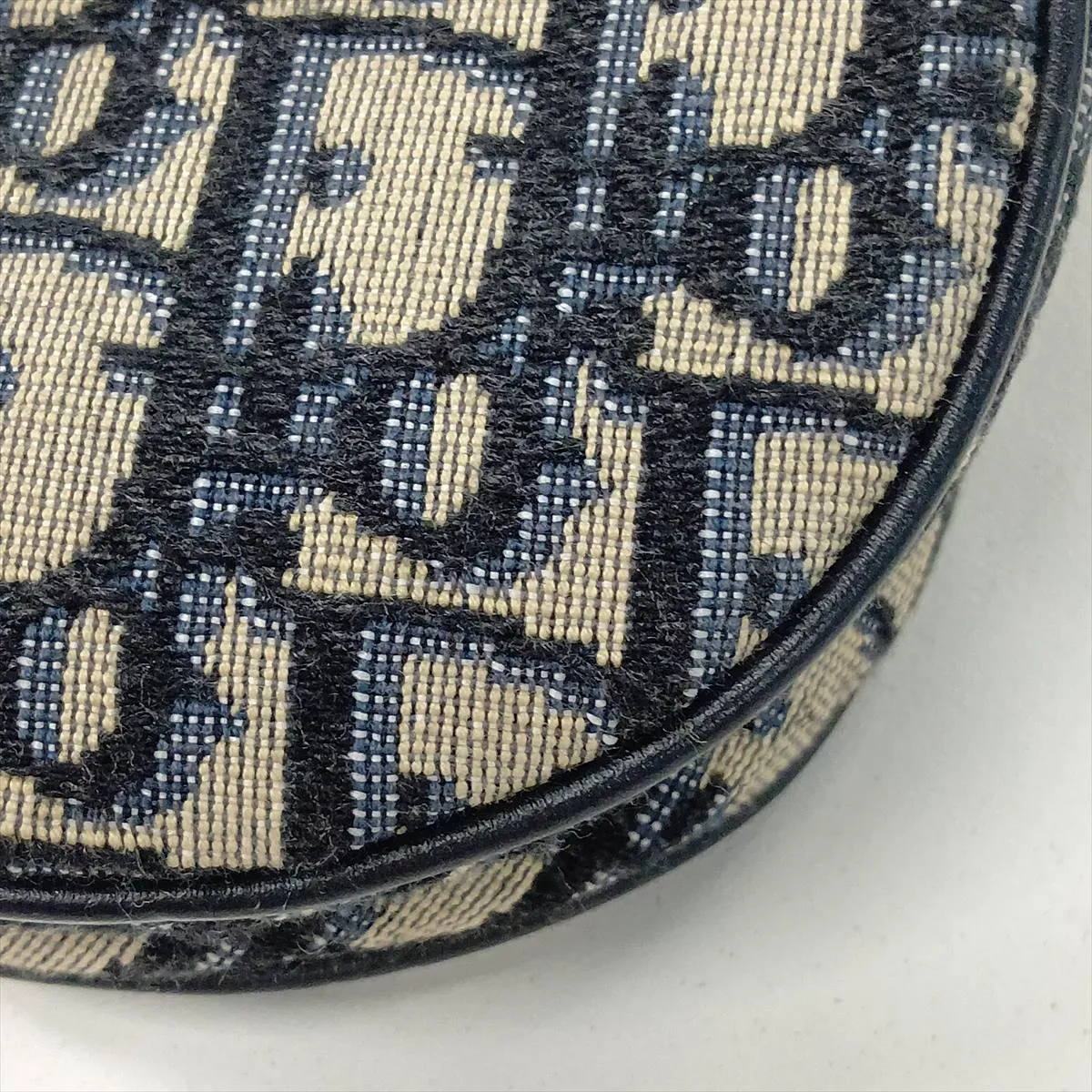 Saddle Canvas x Leather 2-Way Handbag, Navy — view 15