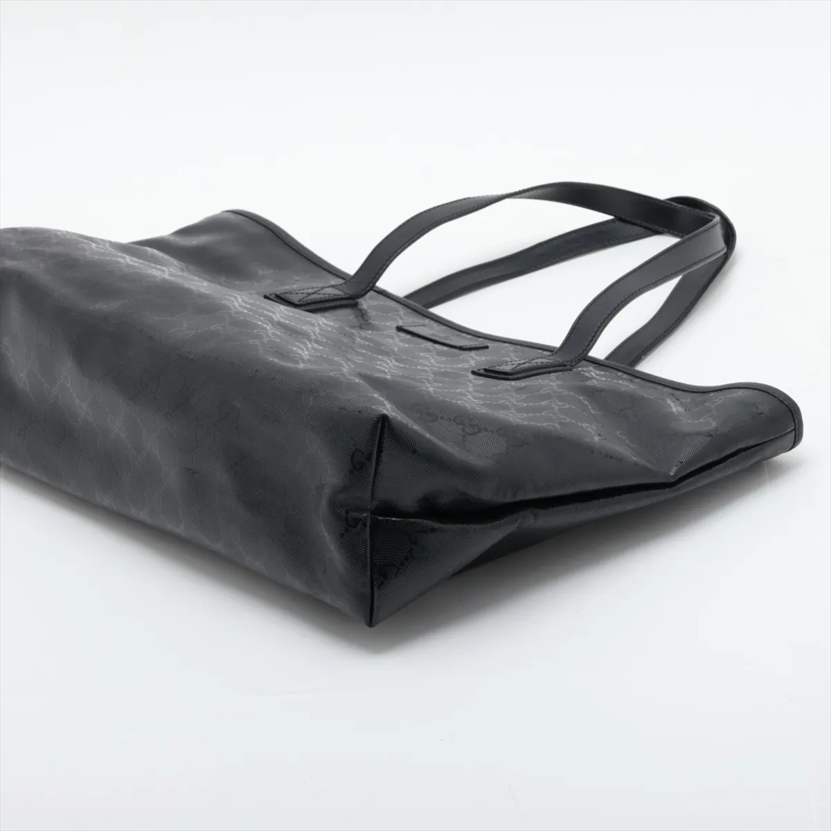 GG Imprime 211137 PVC x Leather Tote Bag, Black — view 3