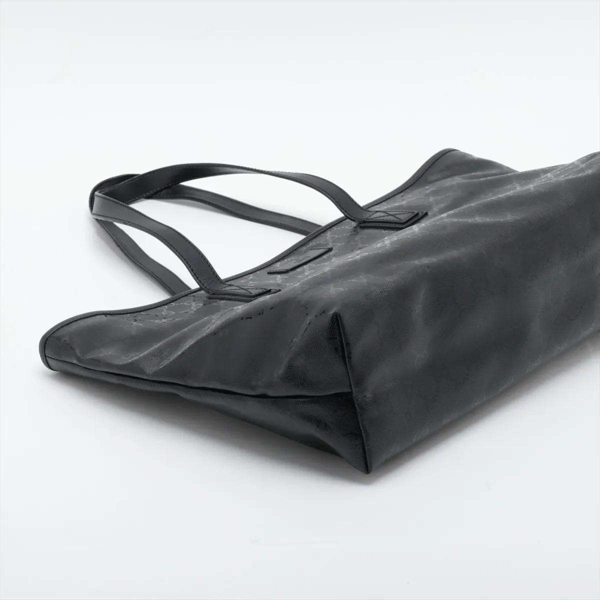 GG Imprime 211137 PVC x Leather Tote Bag, Black — view 4