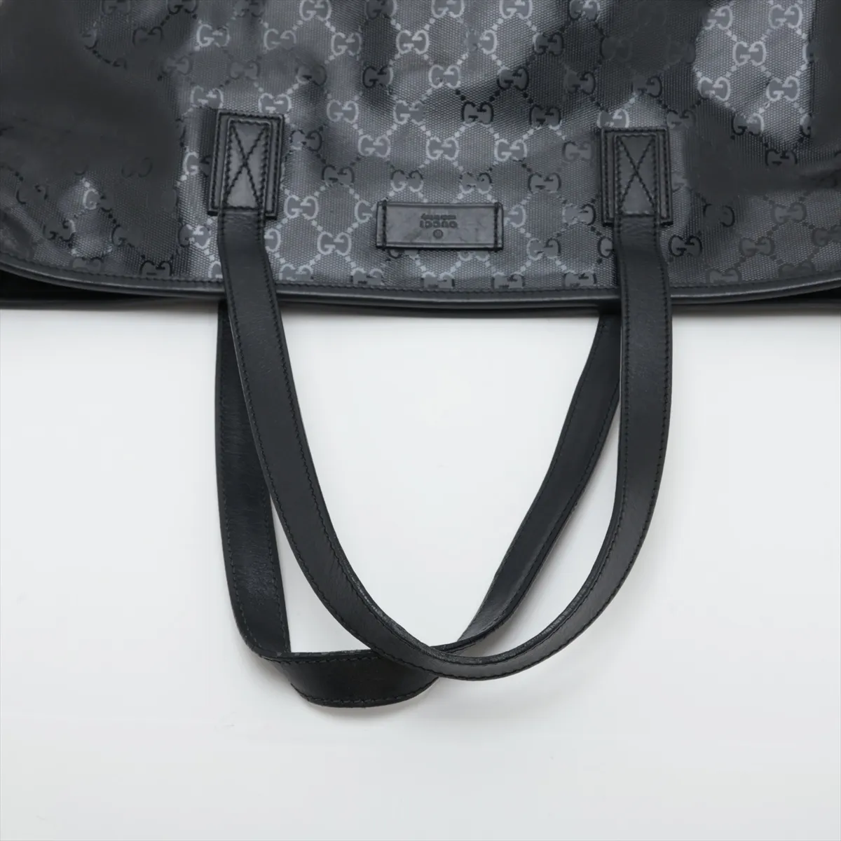 GG Imprime 211137 PVC x Leather Tote Bag, Black — view 5