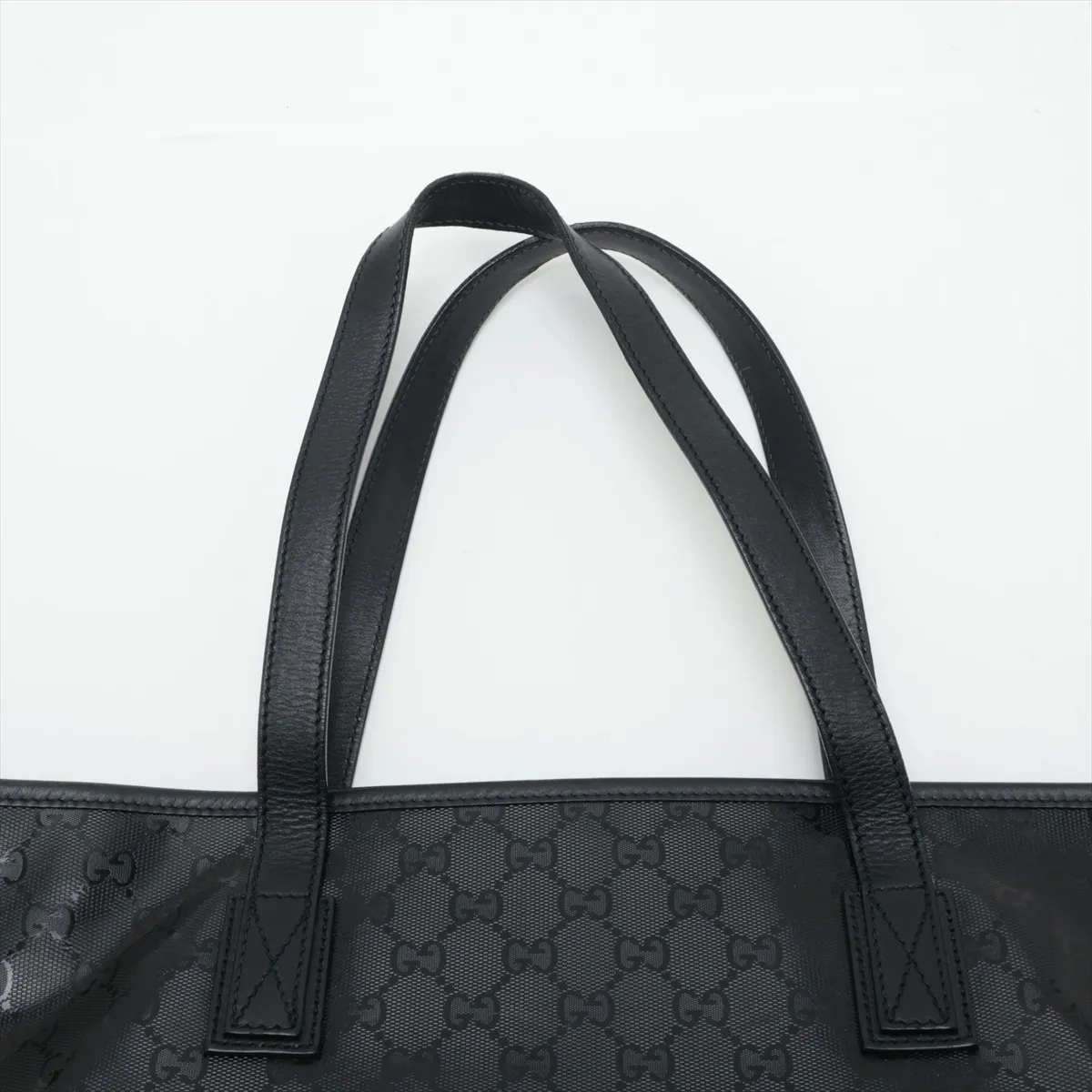 GG Imprime 211137 PVC x Leather Tote Bag, Black — view 6
