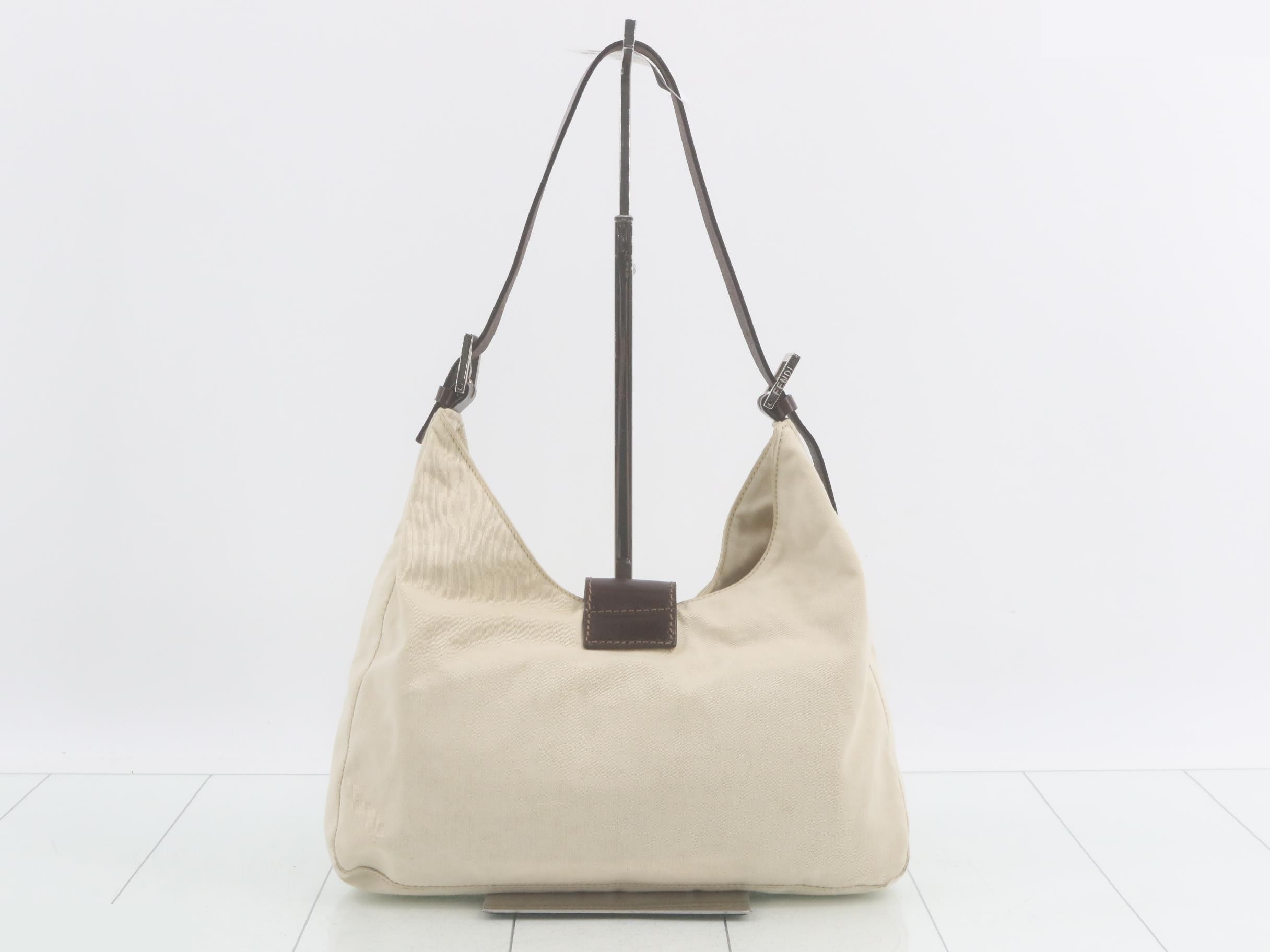 Mamma Bucket One-Shoulder Bag, Beige and White — view 2