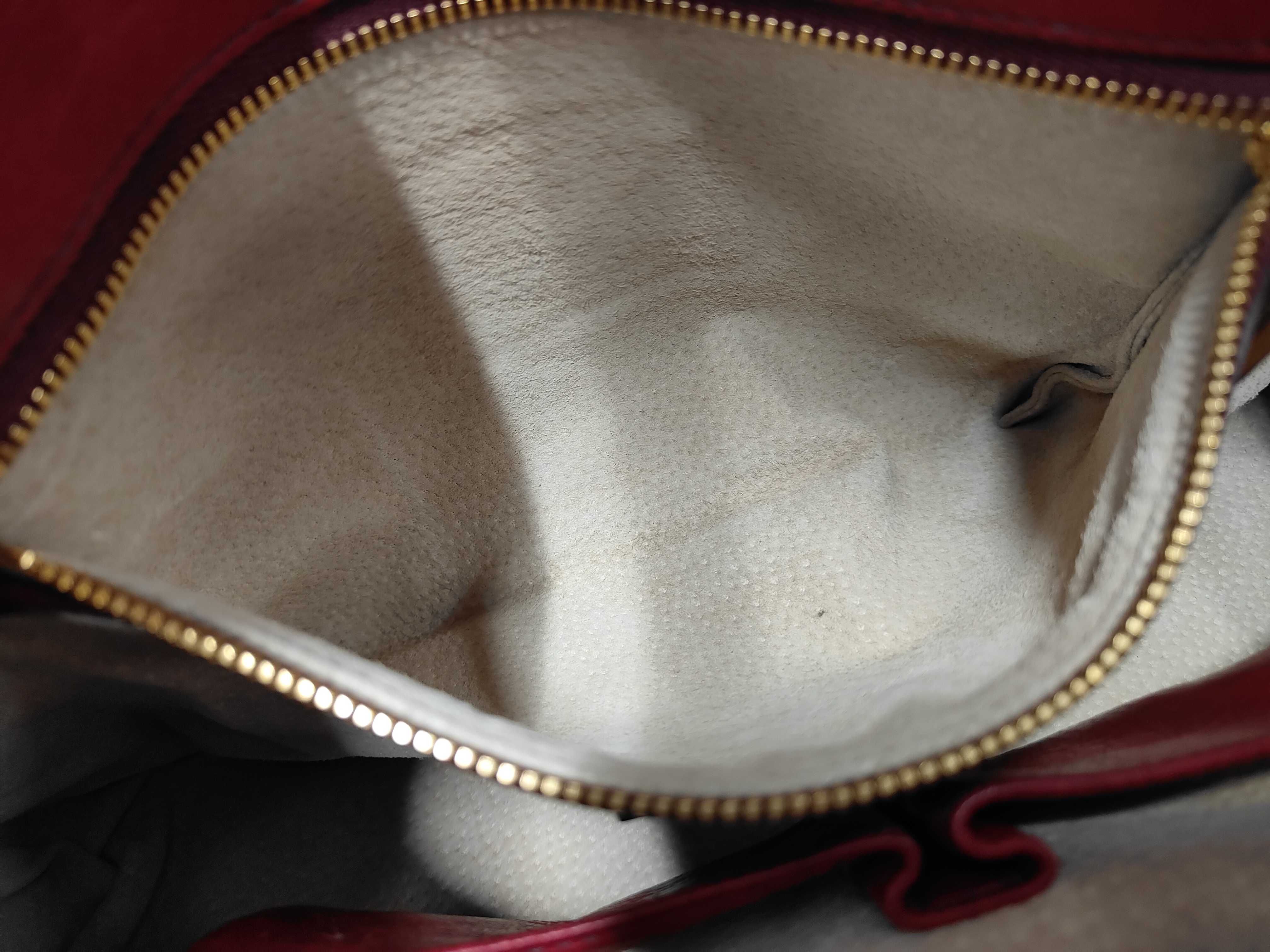 Foldover Chain Flap Bag in Red Calfskin Leather with Gold Hardware — view 13