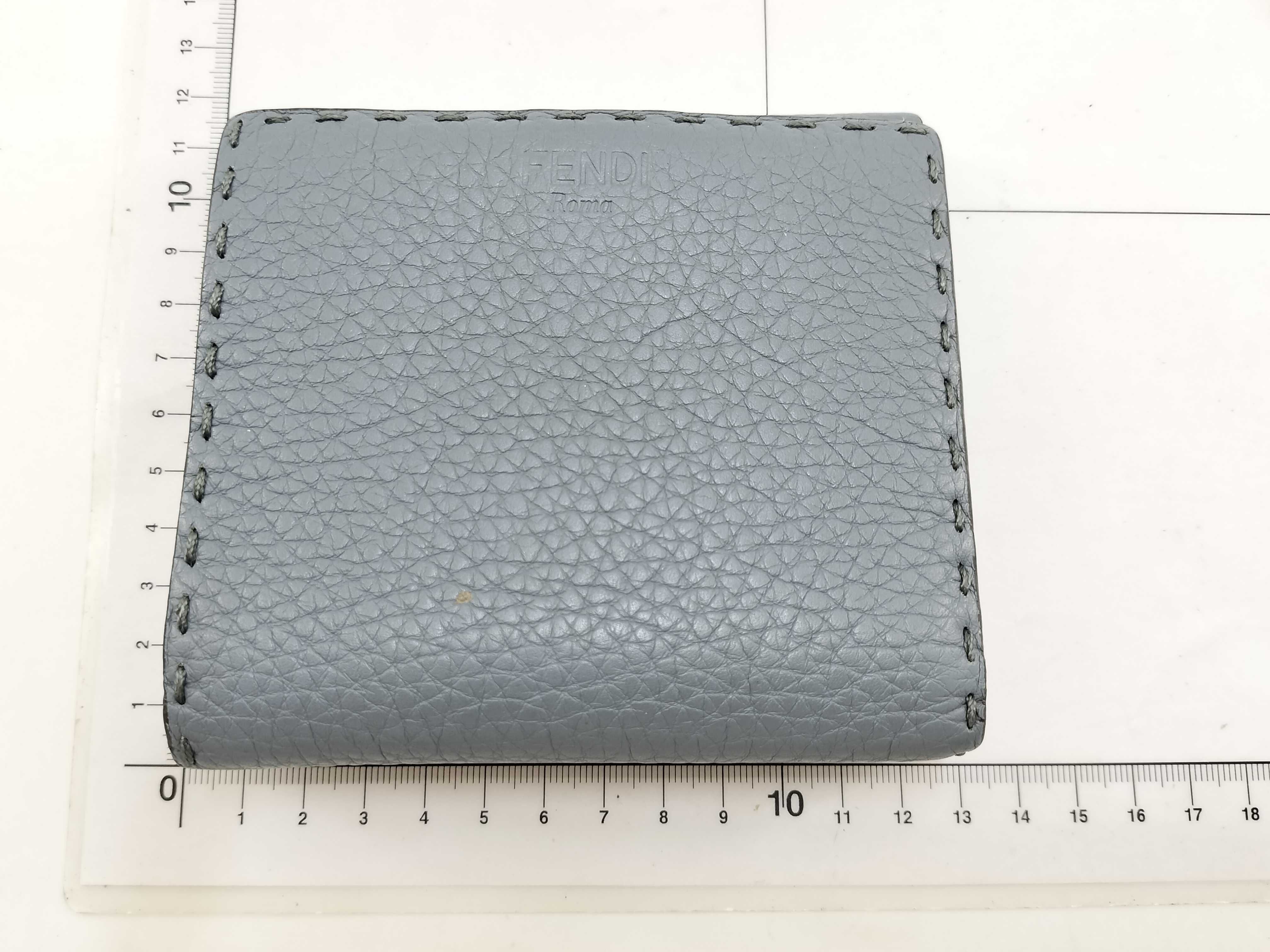 Selleria Fendi Peekaboo Micro Tri-fold Wallet, Gray — view 2