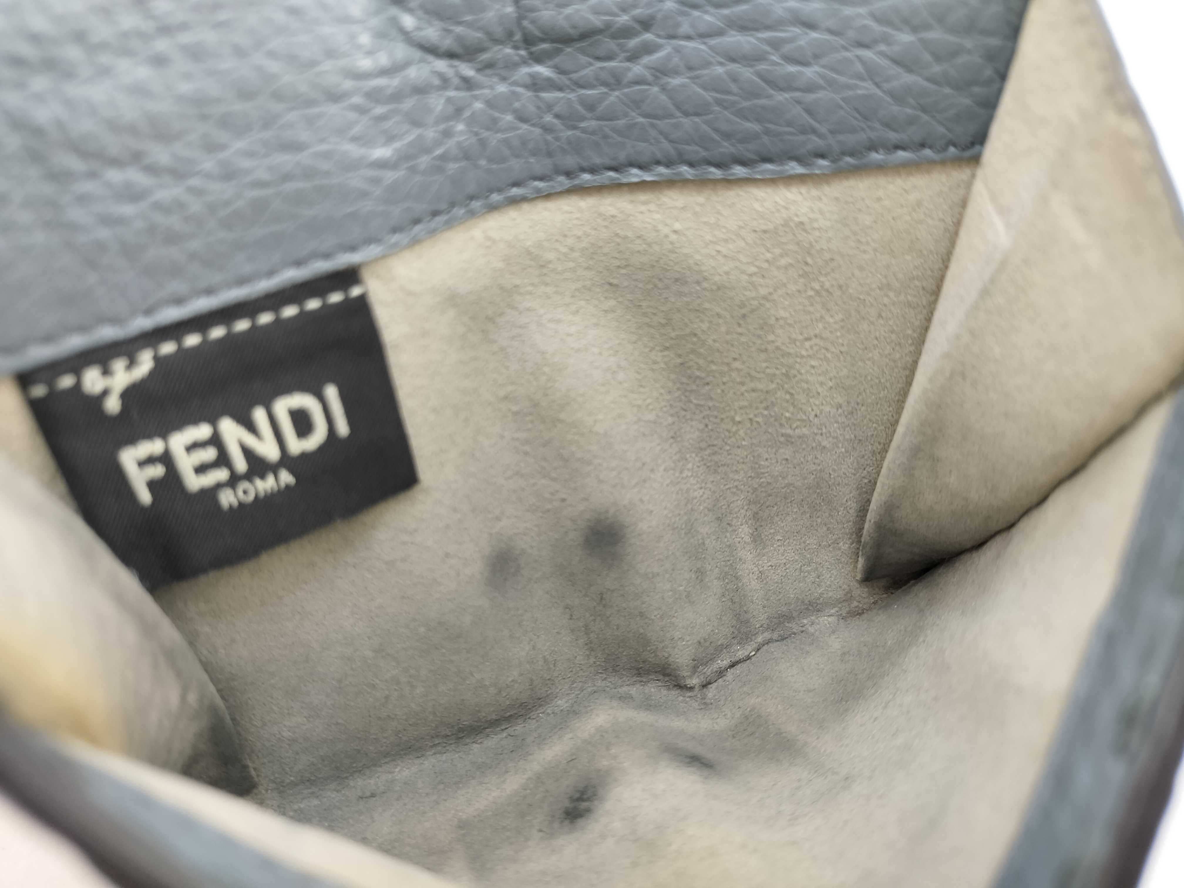 Selleria Fendi Peekaboo Micro Tri-fold Wallet, Gray — view 14