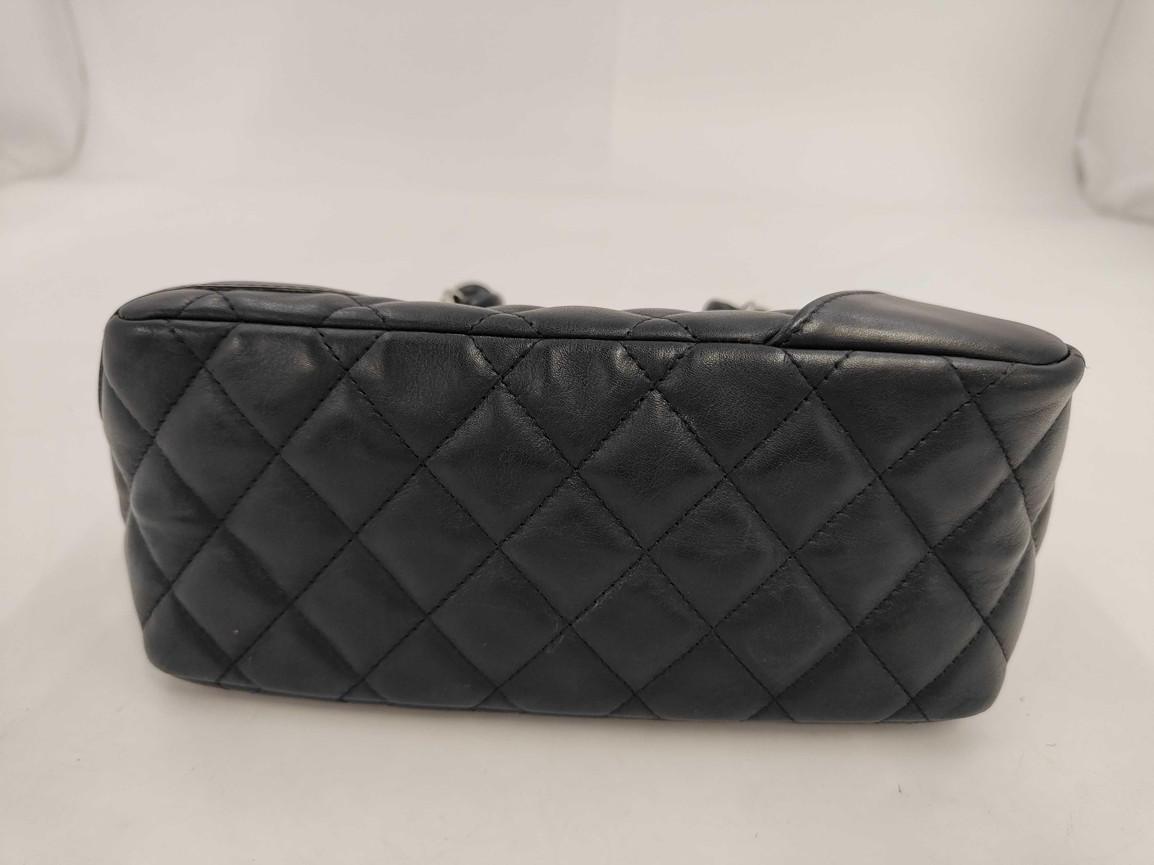 Cambon Line Large Coco Calfskin Mini Handbag, W20cm, Card/Seal Serial Number 10s, Black Handbag — view 3