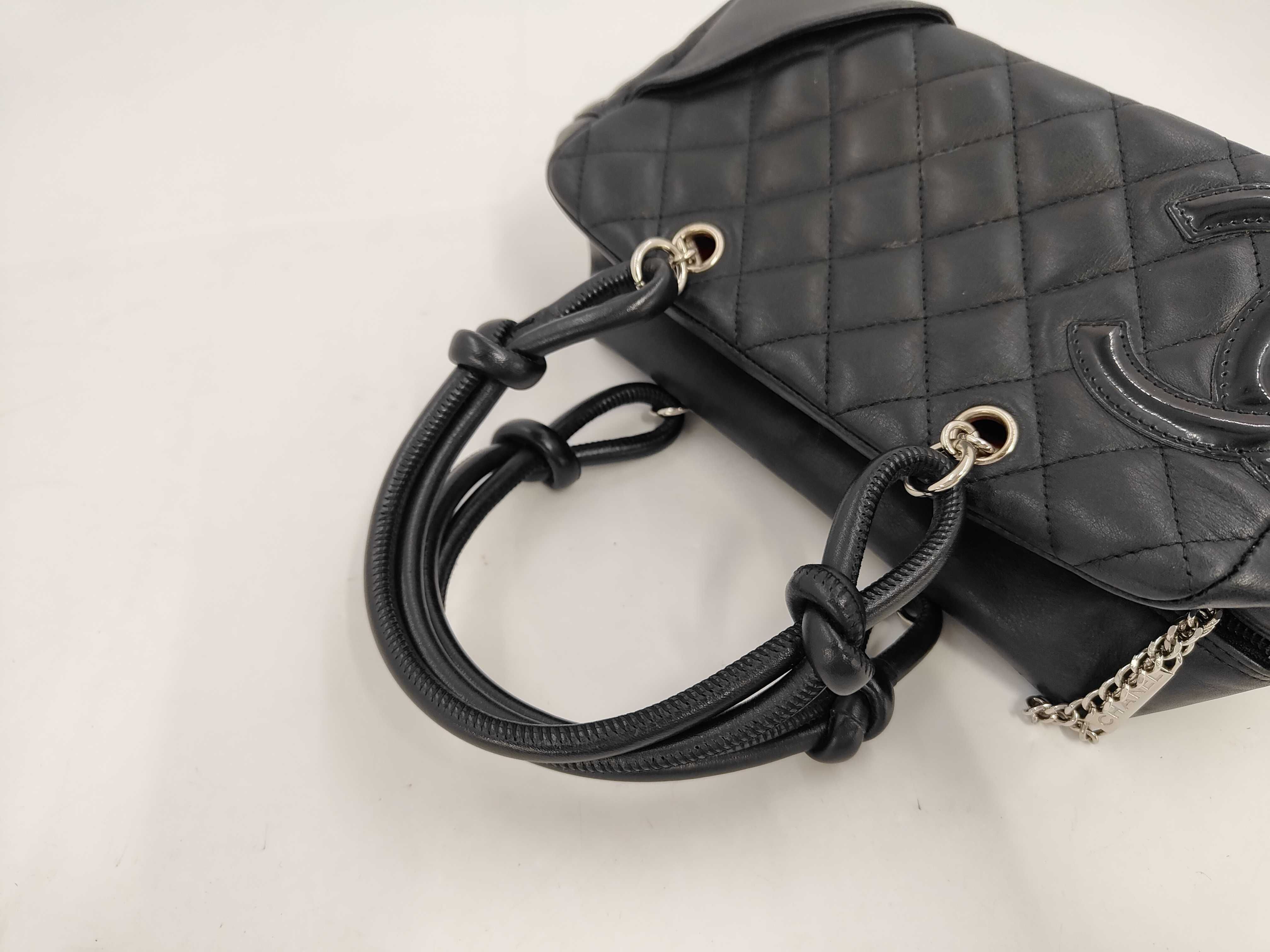 Cambon Line Large Coco Calfskin Mini Handbag, W20cm, Card/Seal Serial Number 10s, Black Handbag — view 5