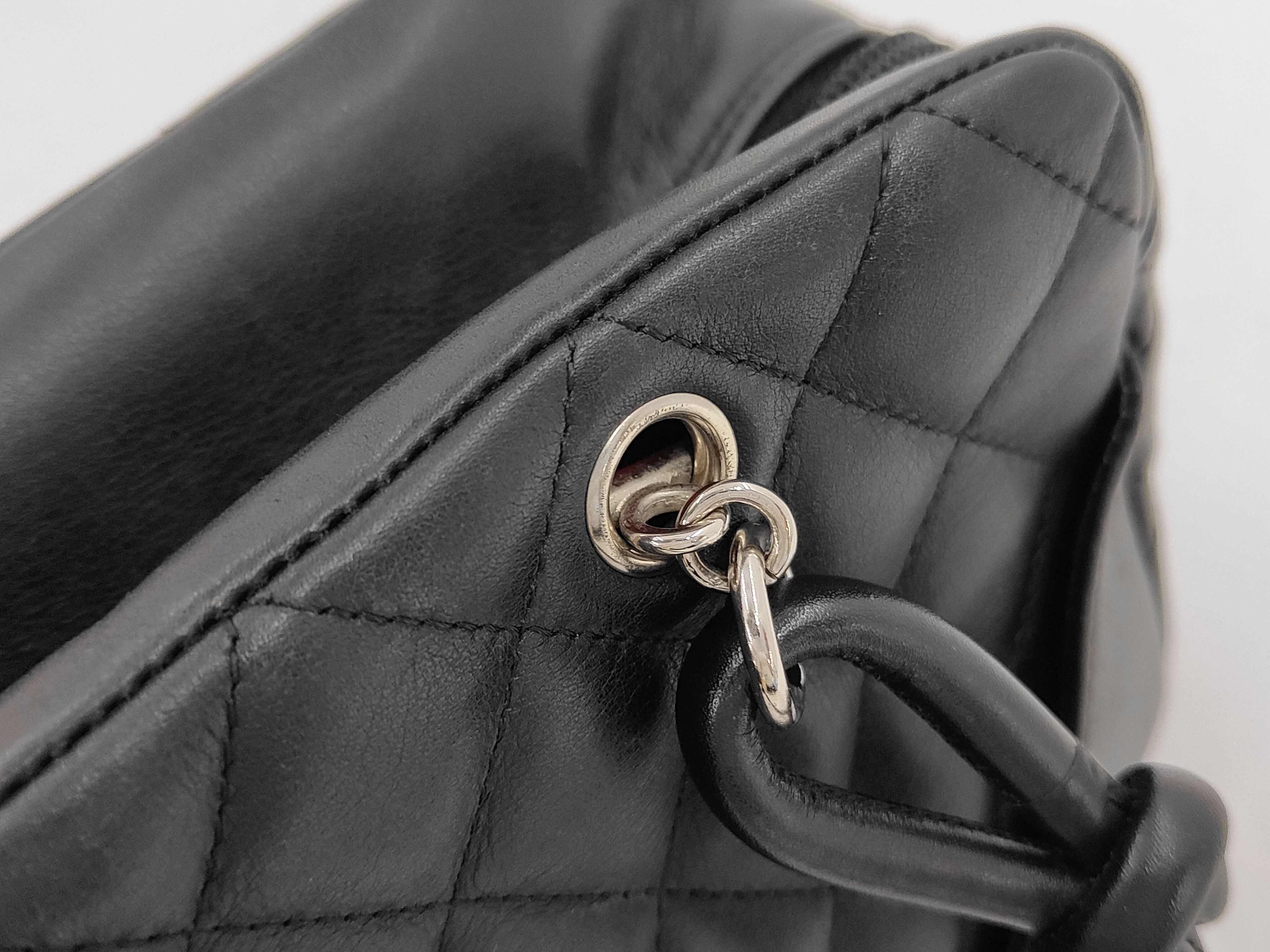 Cambon Line Large Coco Calfskin Mini Handbag, W20cm, Card/Seal Serial Number 10s, Black Handbag — view 7