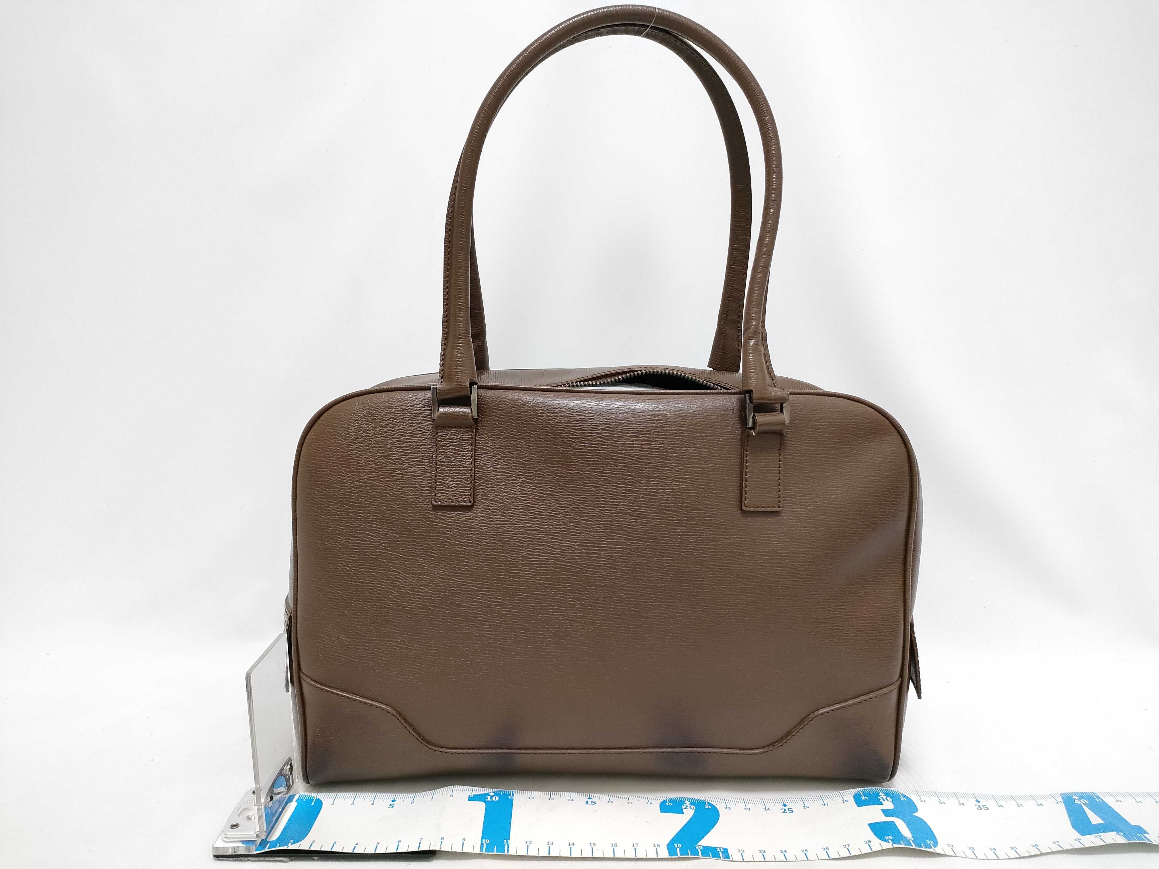 Leather Handbag, Brown — view 2