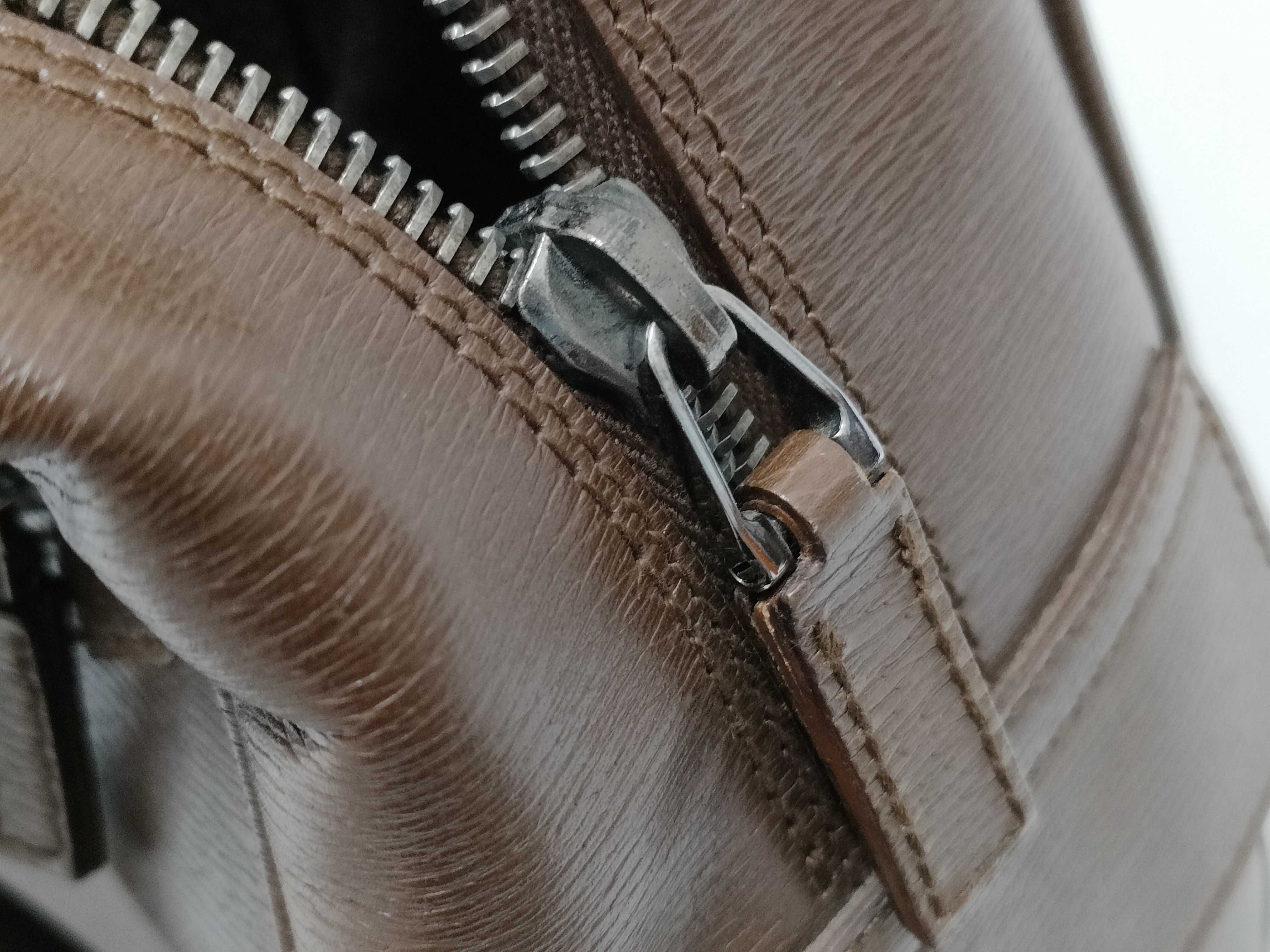 Leather Handbag, Brown — view 14
