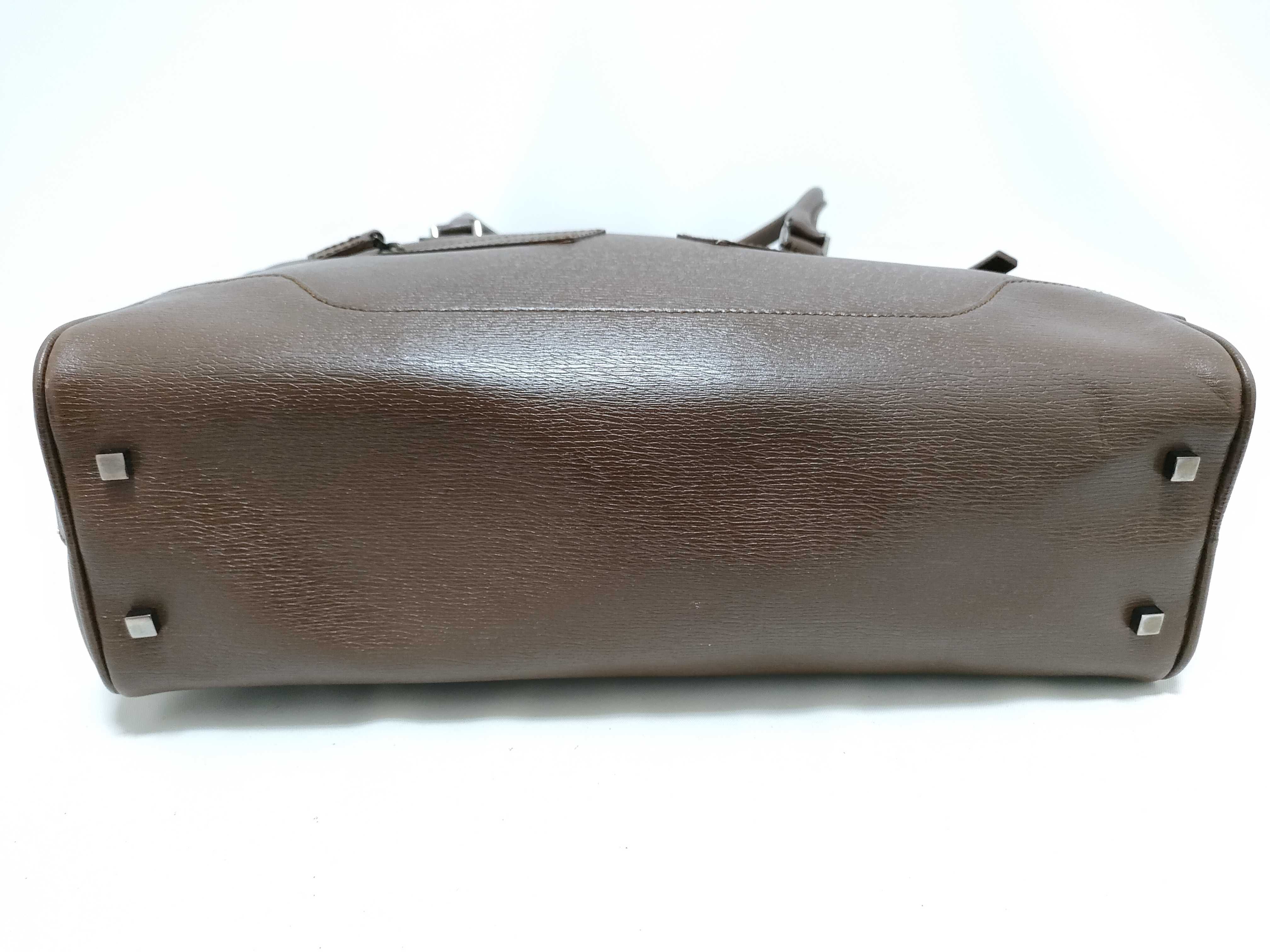 Leather Handbag, Brown — view 6