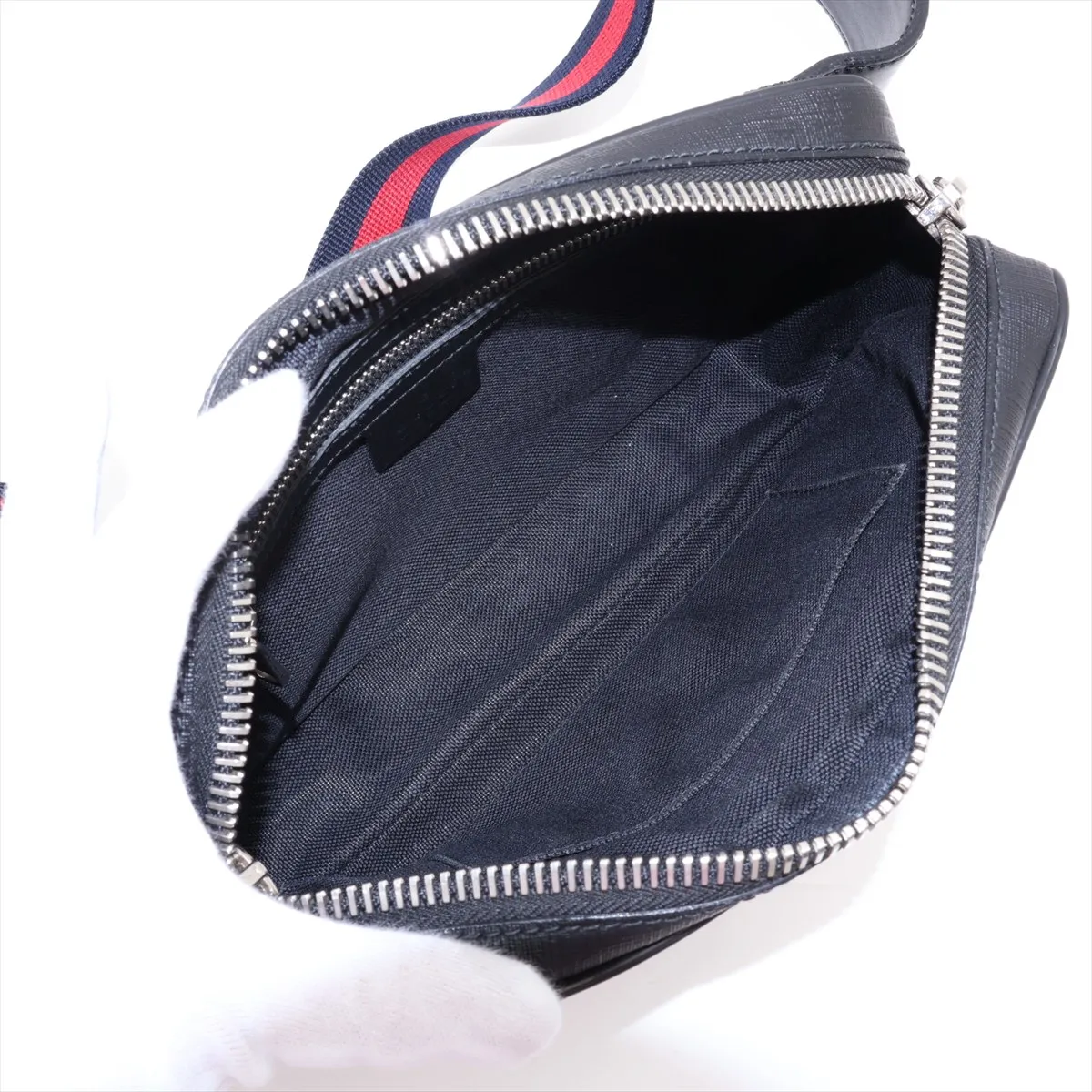 GG Supreme 474293 PVC x Leather Body Bag, Black — view 6