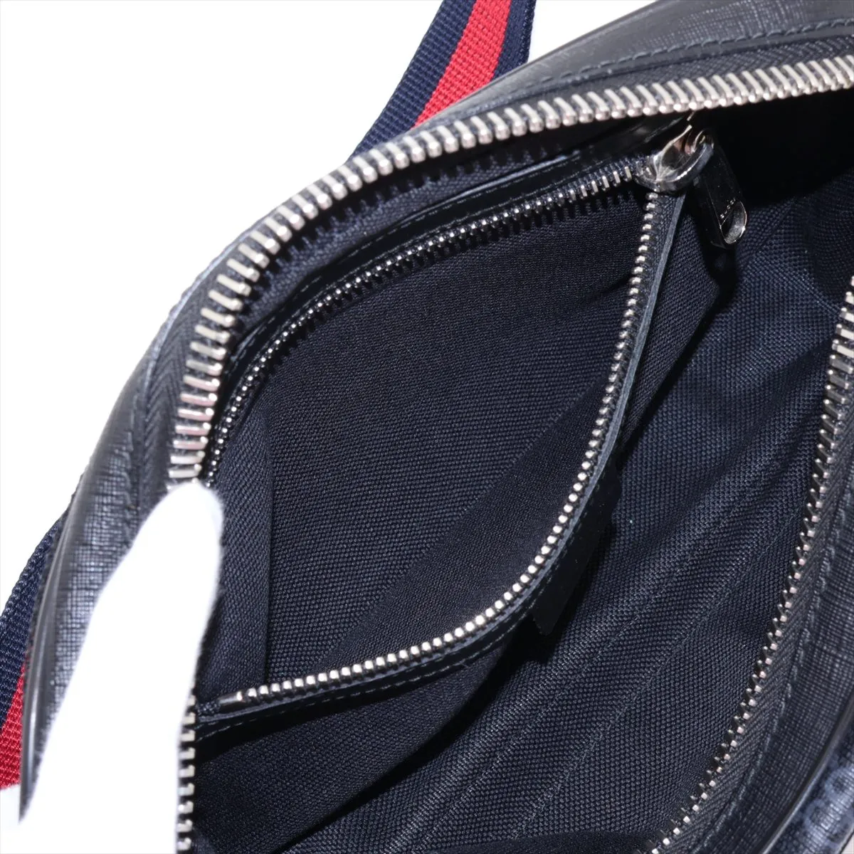 GG Supreme 474293 PVC x Leather Body Bag, Black — view 7
